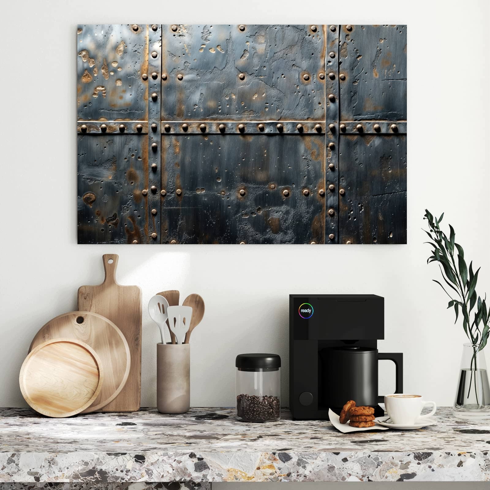 Magnetická tabule – obraz na zeď Design kovových dveří | 90 × 60 cm