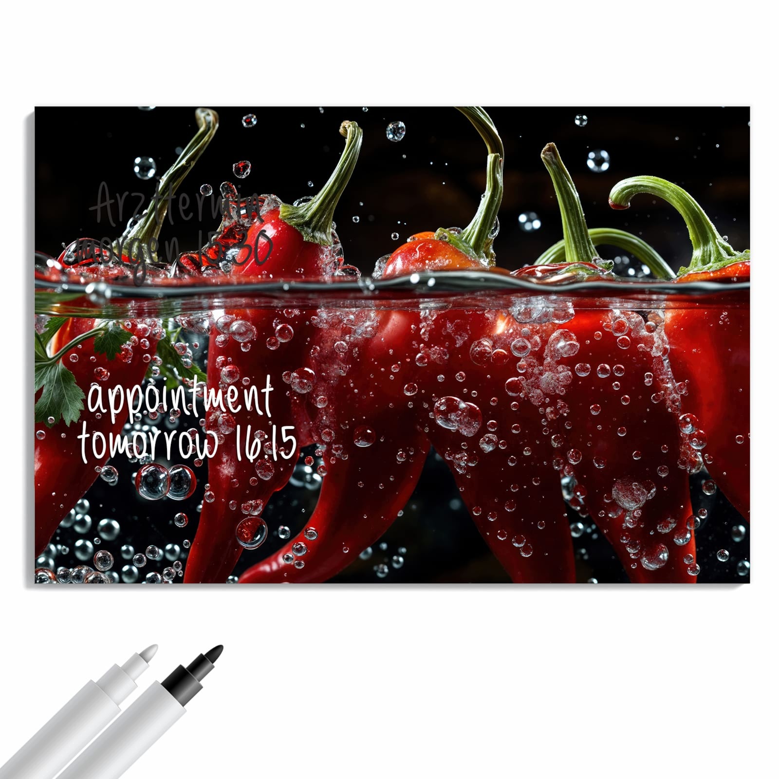 Magnetická tabule – obraz na zeď Paprika ve vodě | 60 × 40 cm