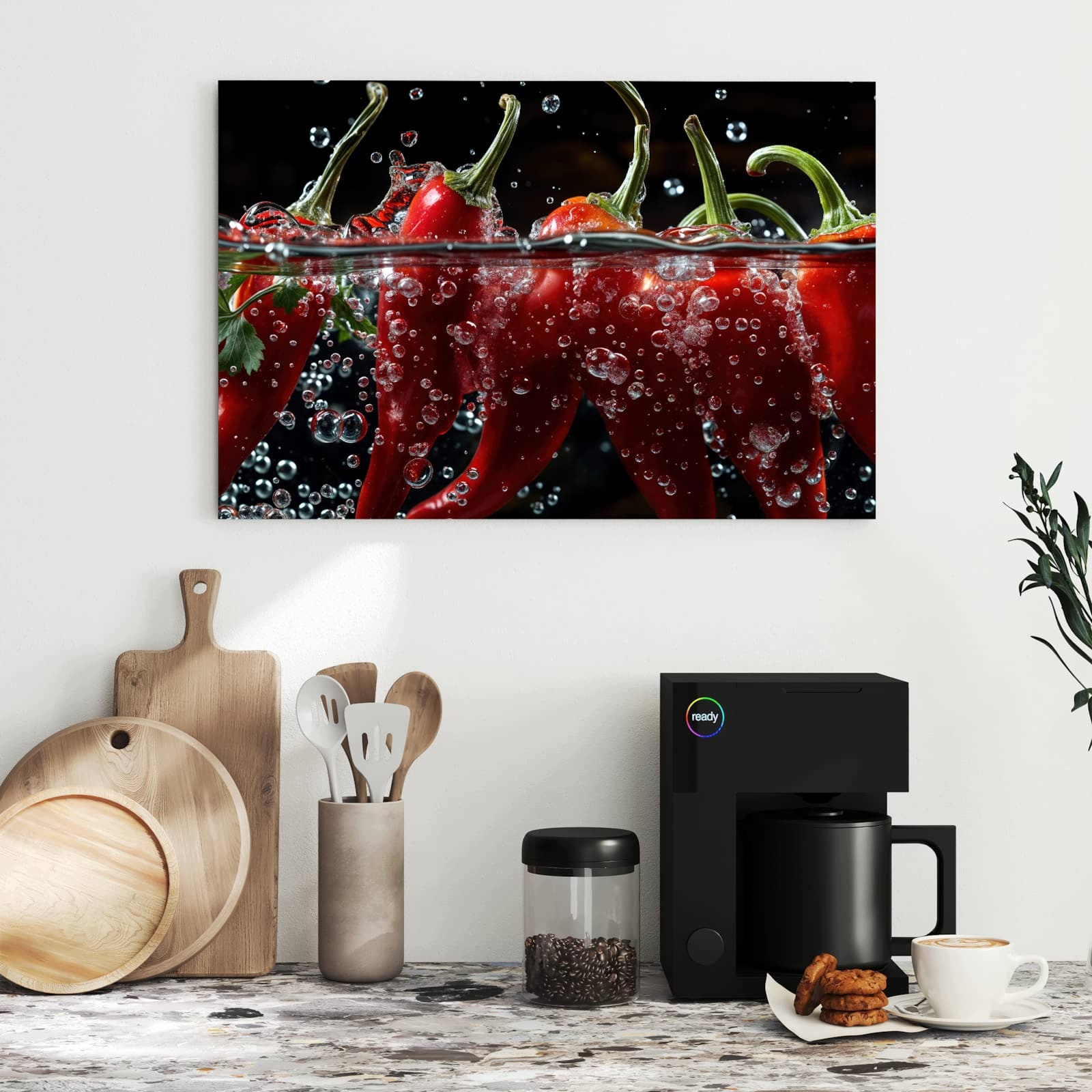Magnetická tabule – obraz na zeď Paprika ve vodě | 60 × 40 cm