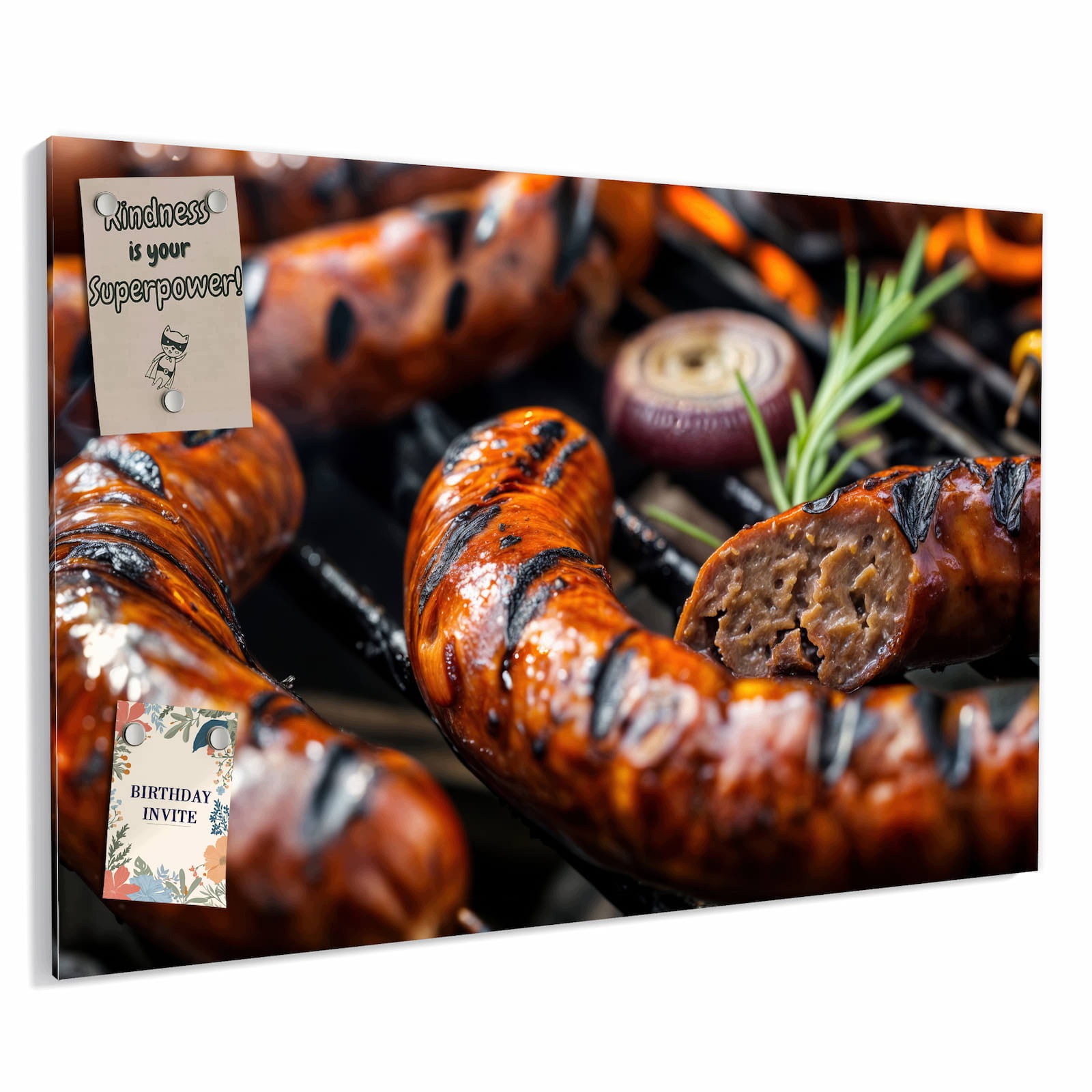 Magnetická tabule – obraz na zeď Grilovaná klobása BBQ | 60 × 40 cm