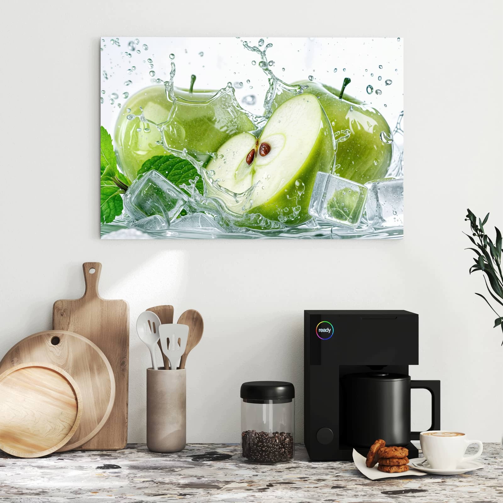 Magnetická tabule – obraz na zeď Svěží jablka cákance | 60 × 40 cm
