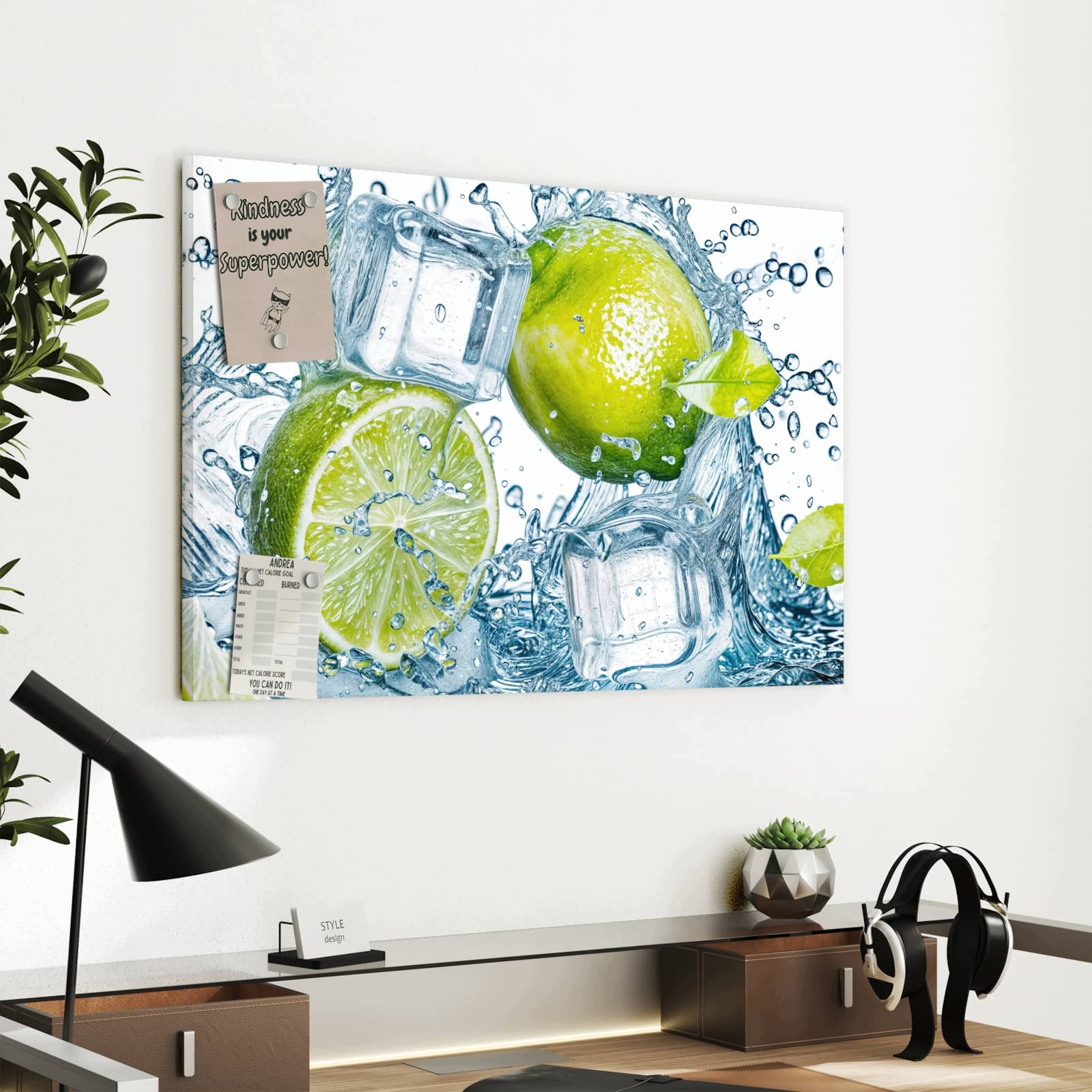 Magnetická tabule – obraz na zeď Stříkající limetky | 60 × 40 cm