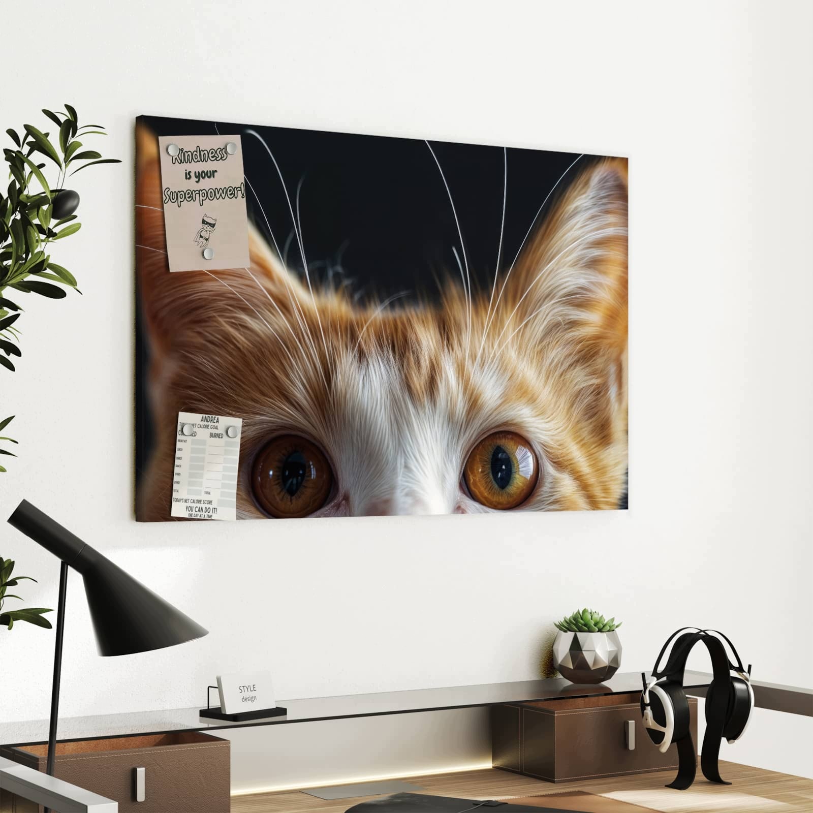 Magnetická tabule – obraz na zeď Jemný pohled kočky | 60 × 40 cm