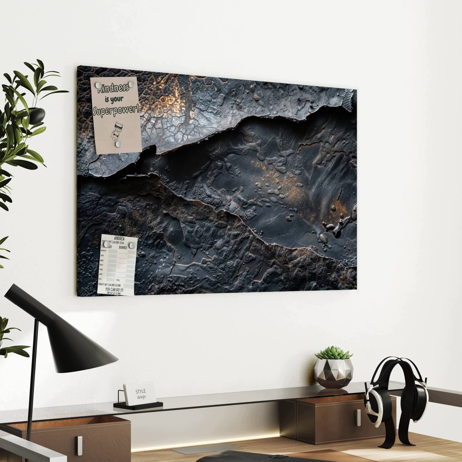 Magnetická tabule – obraz na zeď Tmavá bronzová textura | 60 × 40 cm
