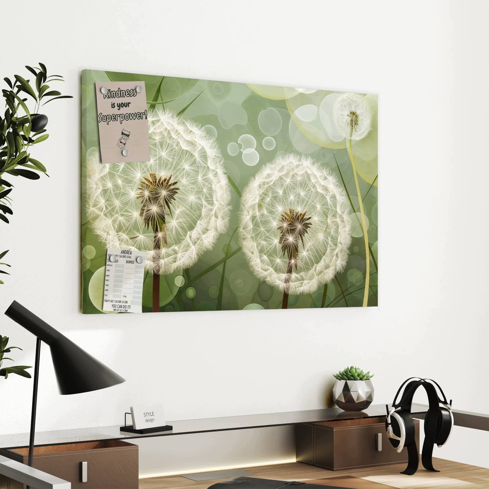 Magnetická tabule – obraz na zeď Jemné květiny pampelišky | 60 × 40 cm
