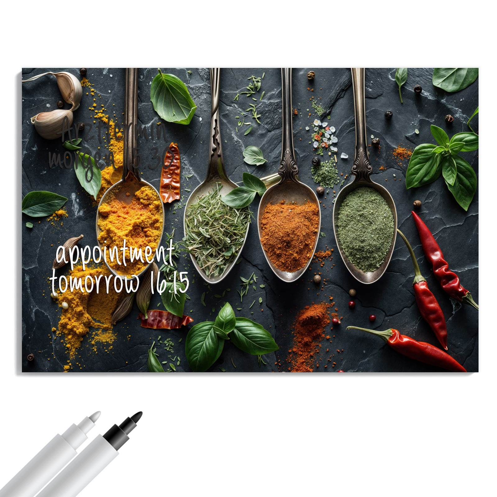 Magnetická tabule – obraz na zeď Bylinky a koření – motiv 1 | 90 × 60 cm