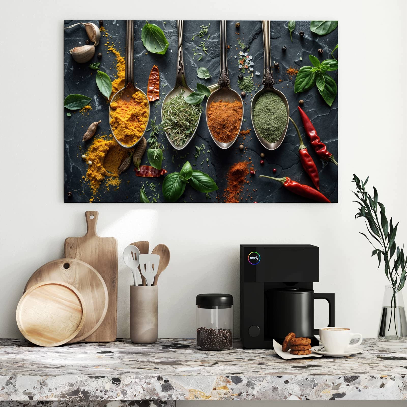 Magnetická tabule – obraz na zeď Bylinky a koření – motiv 1 | 90 × 60 cm
