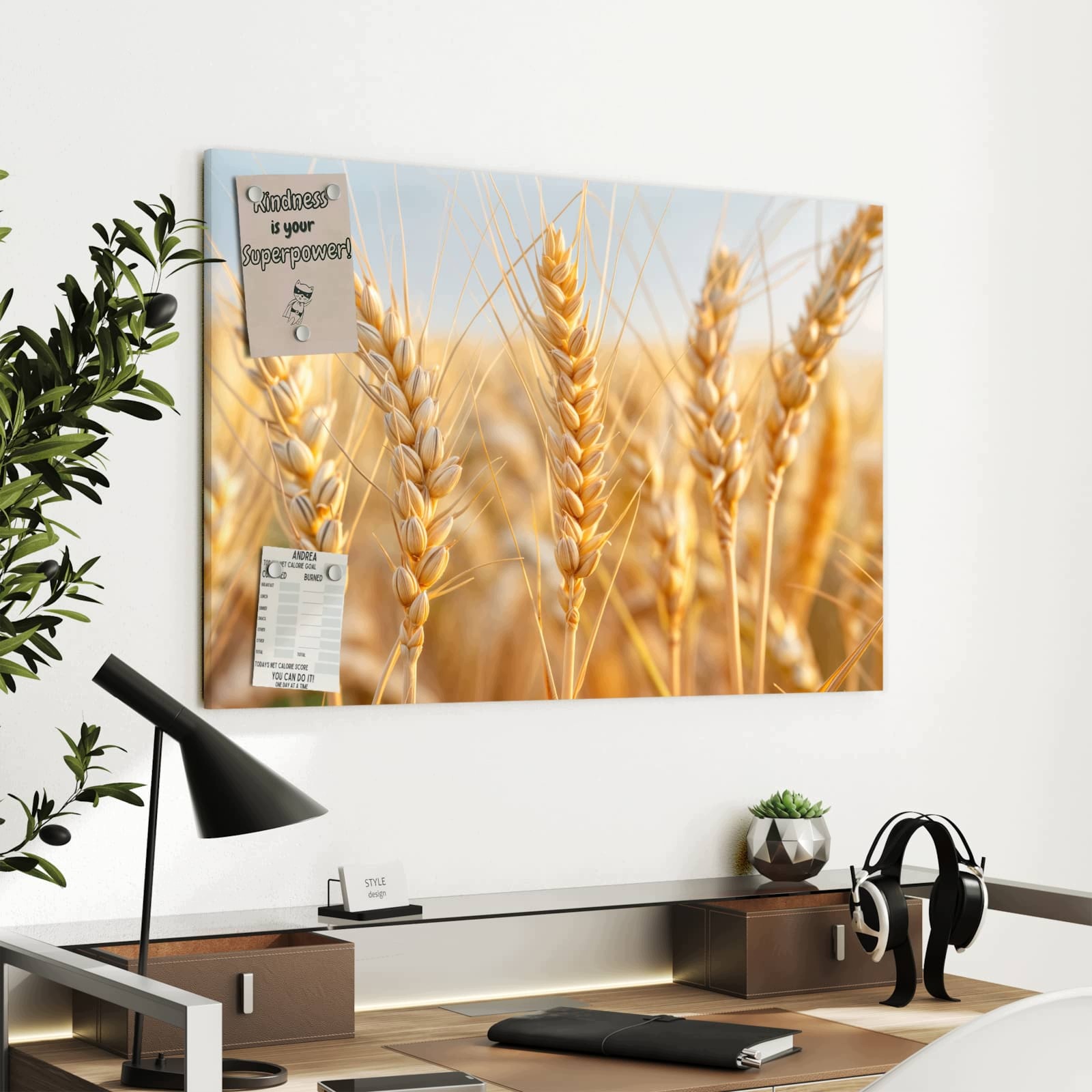 Magnetická tabule – obraz na zeď Pole pšenice – motiv 1 | 90 × 60 cm