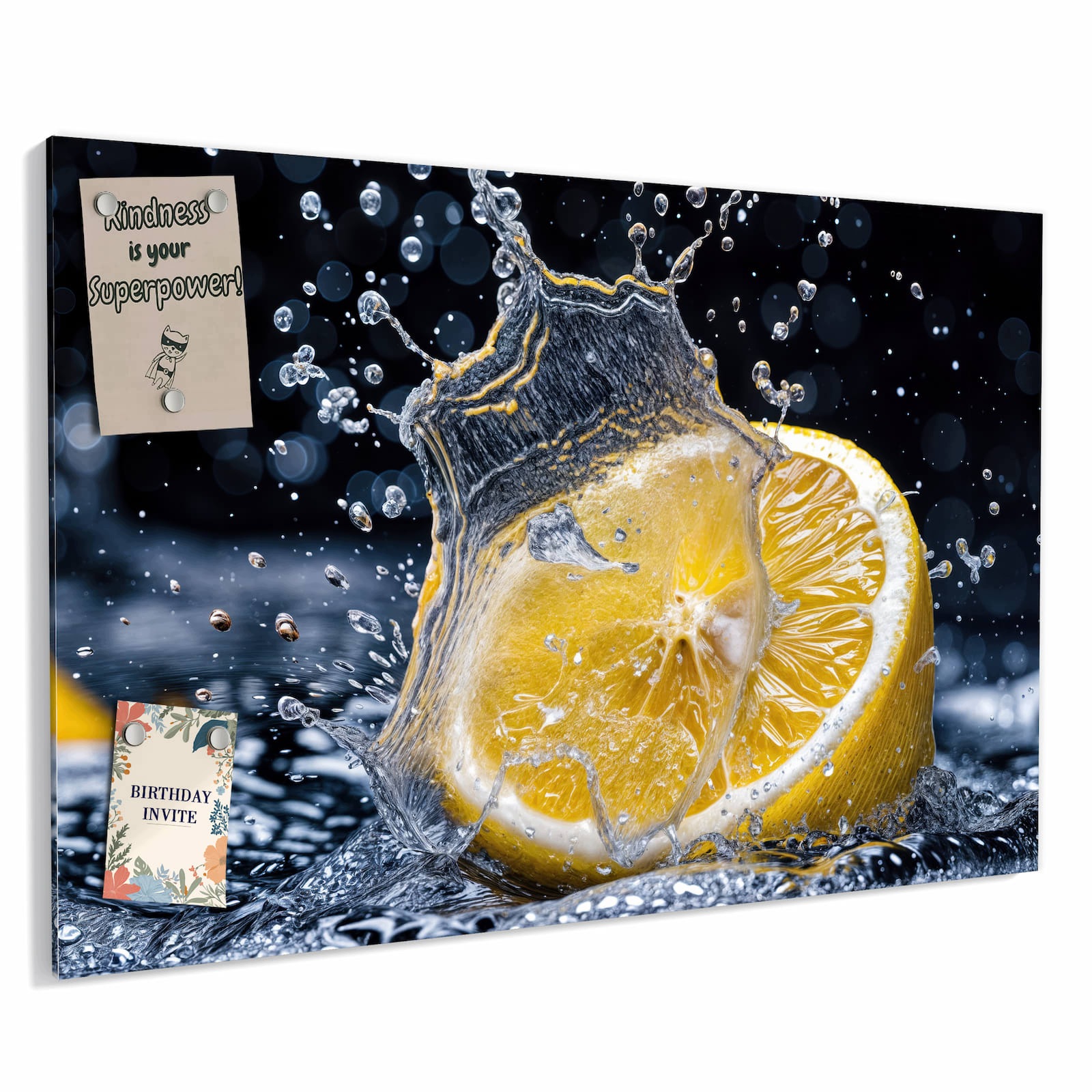 Magnetická tabule – obraz na zeď Cákance citronu | 90 × 60 cm