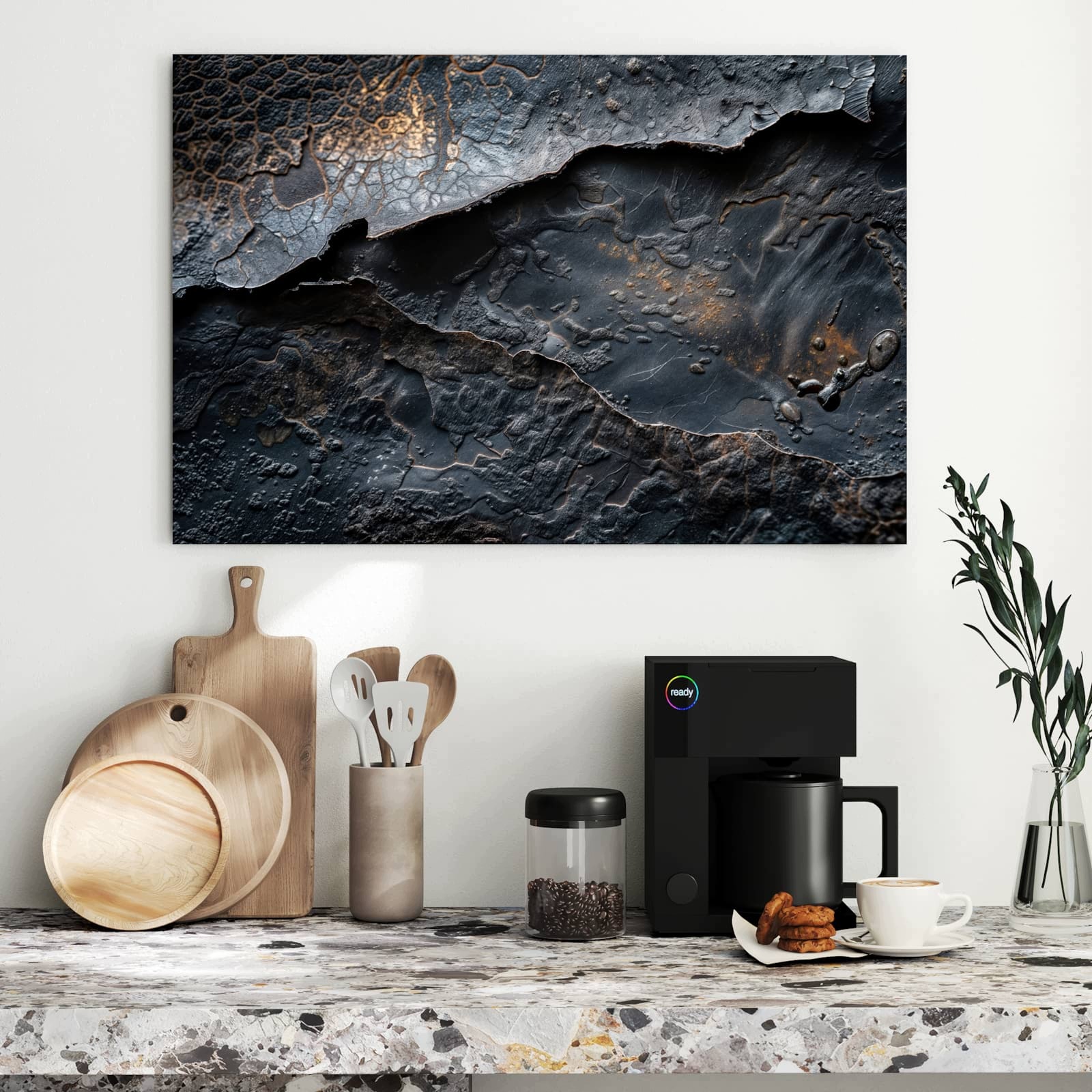 Magnetická tabule – obraz na zeď Tmavá bronzová textura | 90 × 60 cm