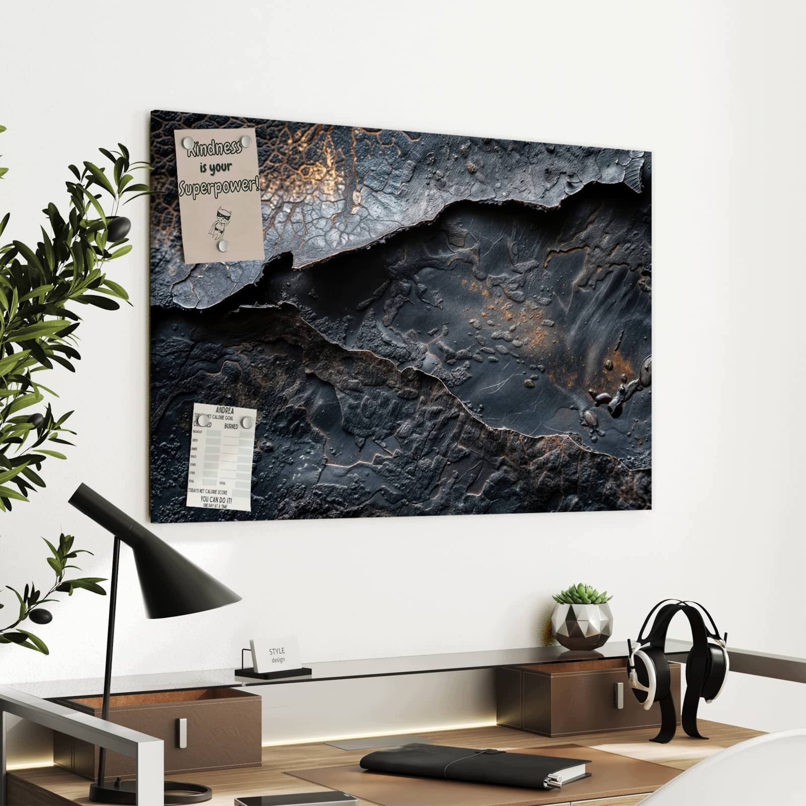 Magnetická tabule – obraz na zeď Tmavá bronzová textura | 90 × 60 cm