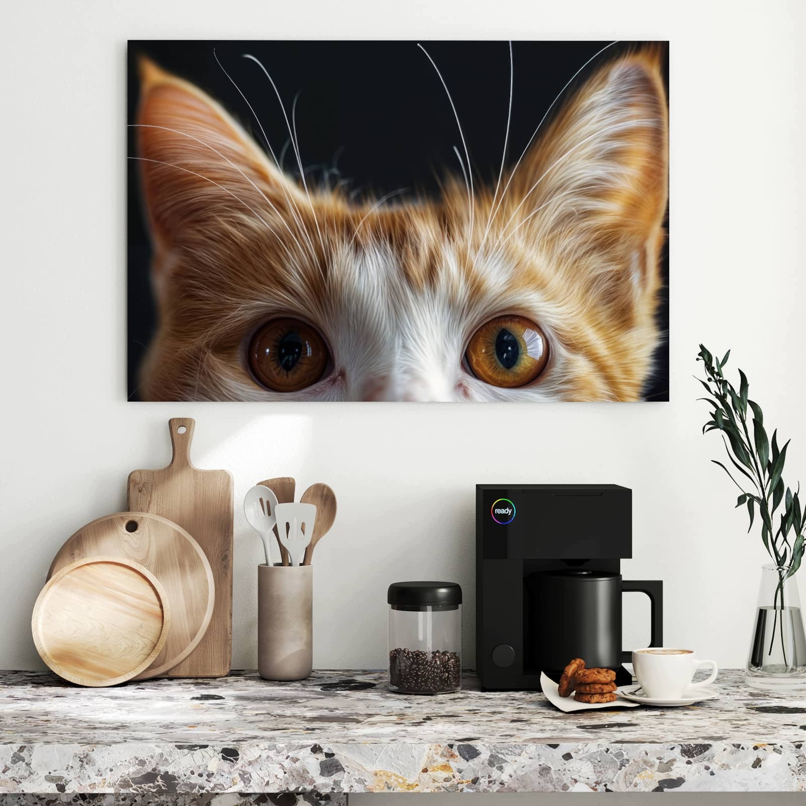 Magnetická tabule – obraz na zeď Jemný pohled kočky | 90 × 60 cm