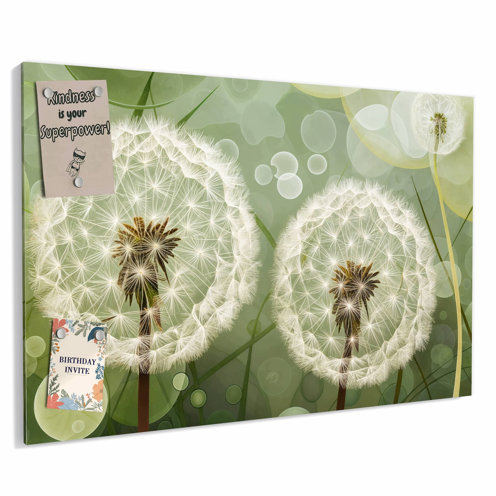 Magnetická tabule – obraz na zeď Jemné květiny pampelišky | 90 × 60 cm