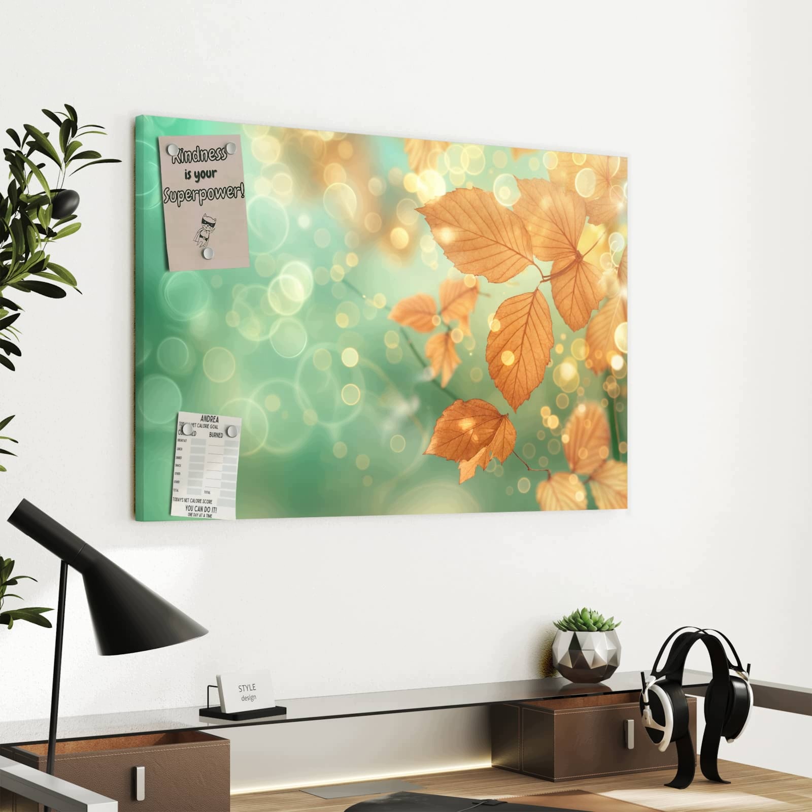 Magnetická tabule – obraz na zeď Podzimní listy – motiv 1 | 60 × 40 cm