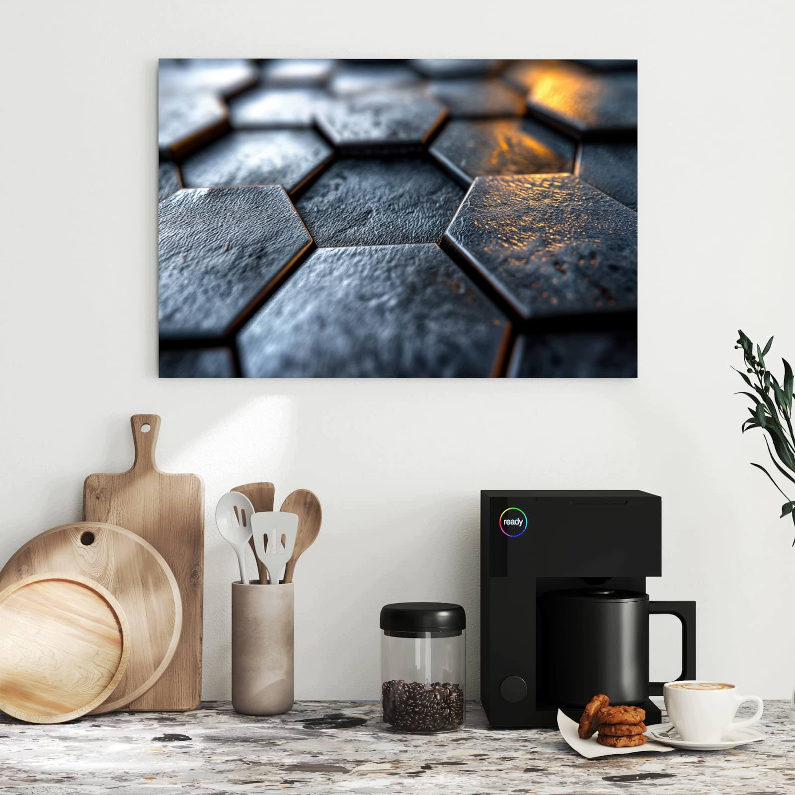 Magnetická tabule – obraz na zeď Šestiúhelník struktura dlaždic | 60 × 40 cm