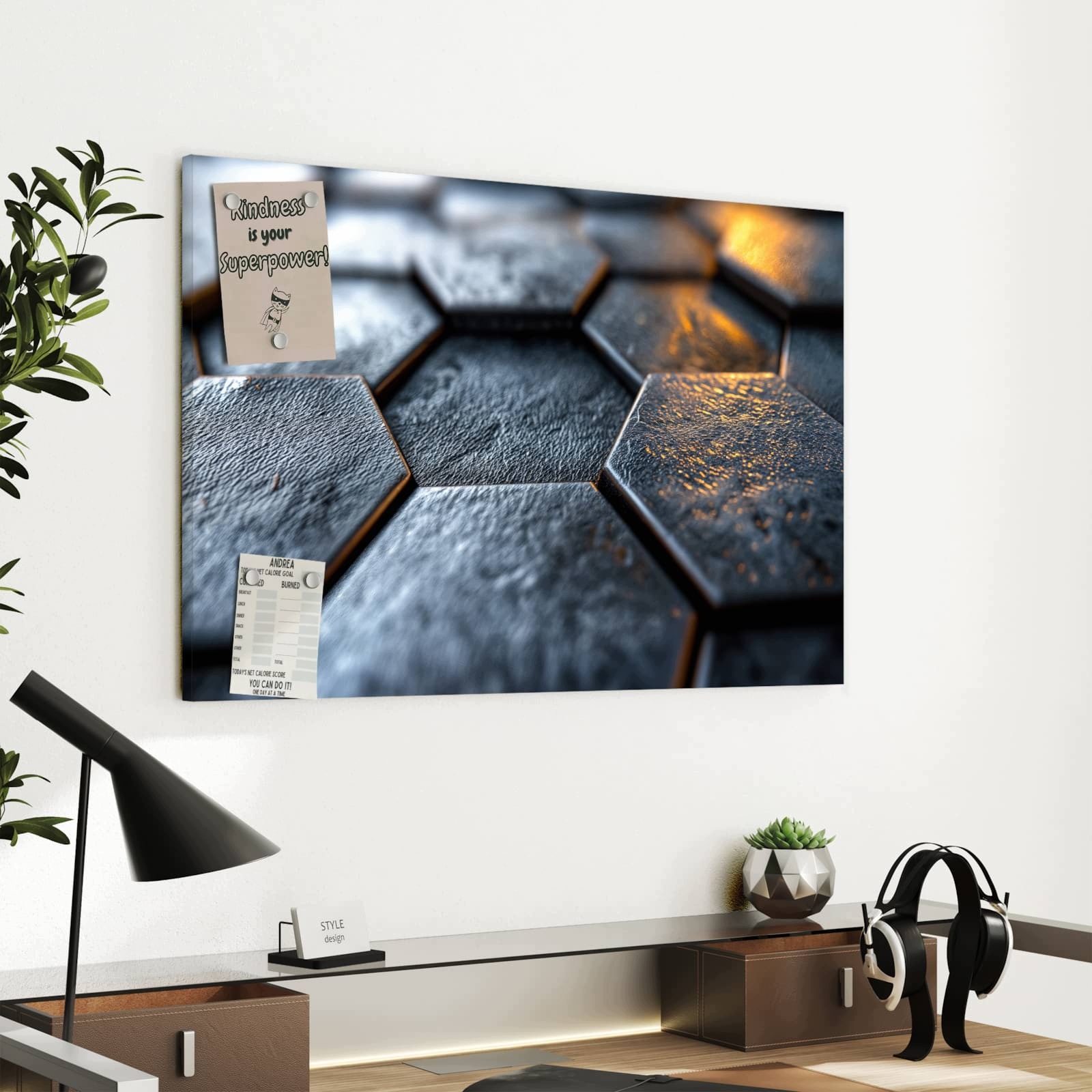 Magnetická tabule – obraz na zeď Šestiúhelník struktura dlaždic | 60 × 40 cm