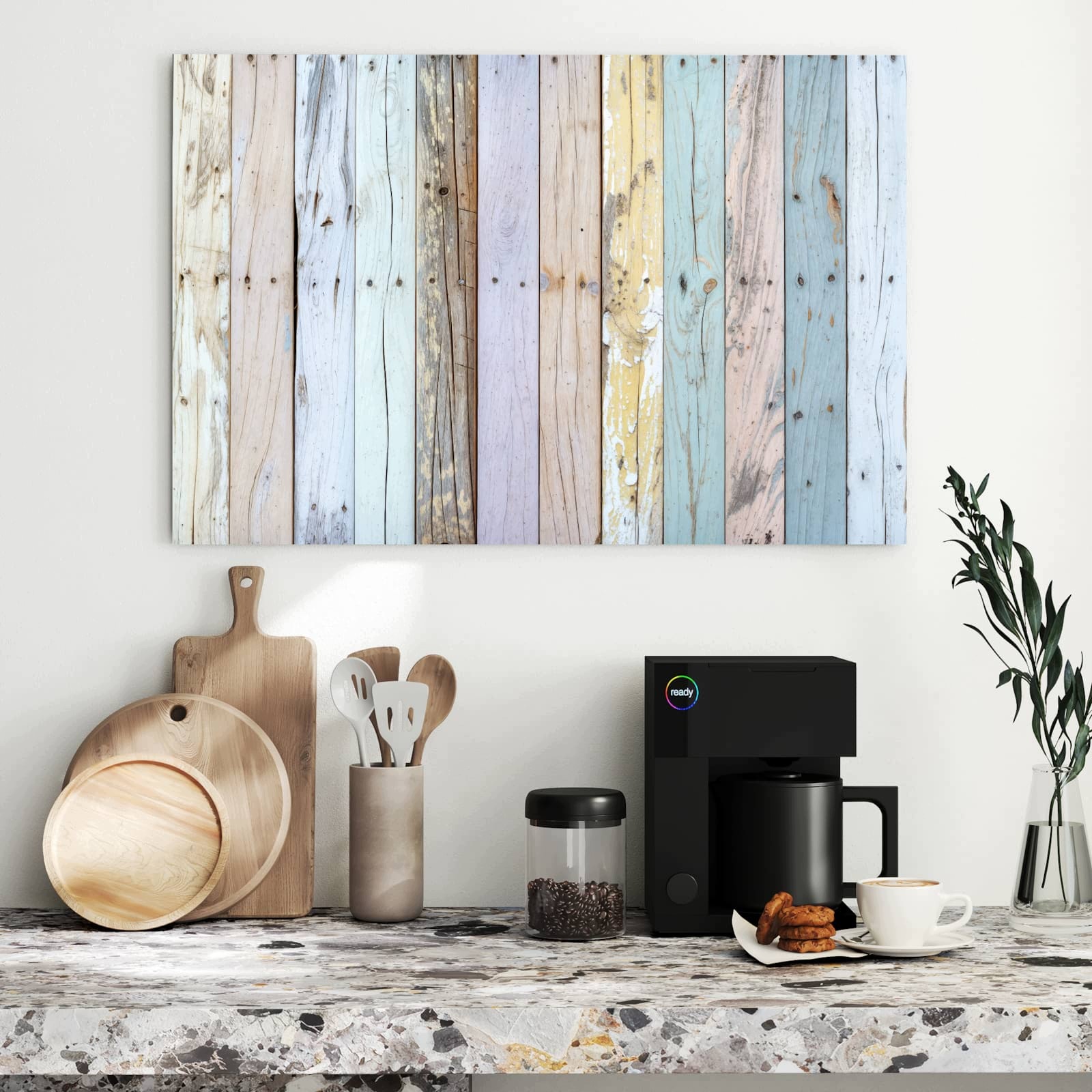 Magnetická tabule – obraz na zeď Barevná prkna | 90 × 60 cm