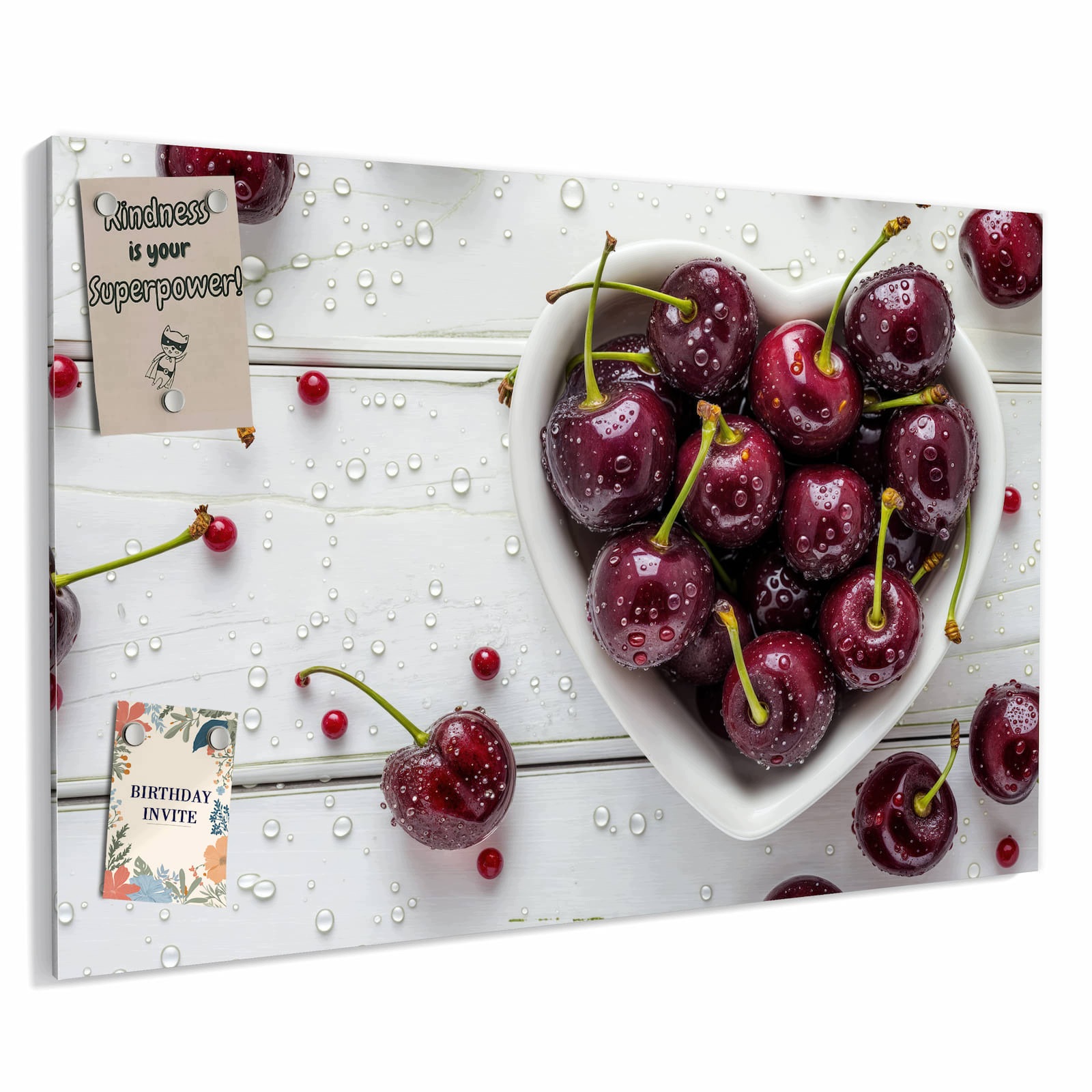 Magnetická tabule – obraz na zeď Čerstvé třešně | 90 × 60 cm