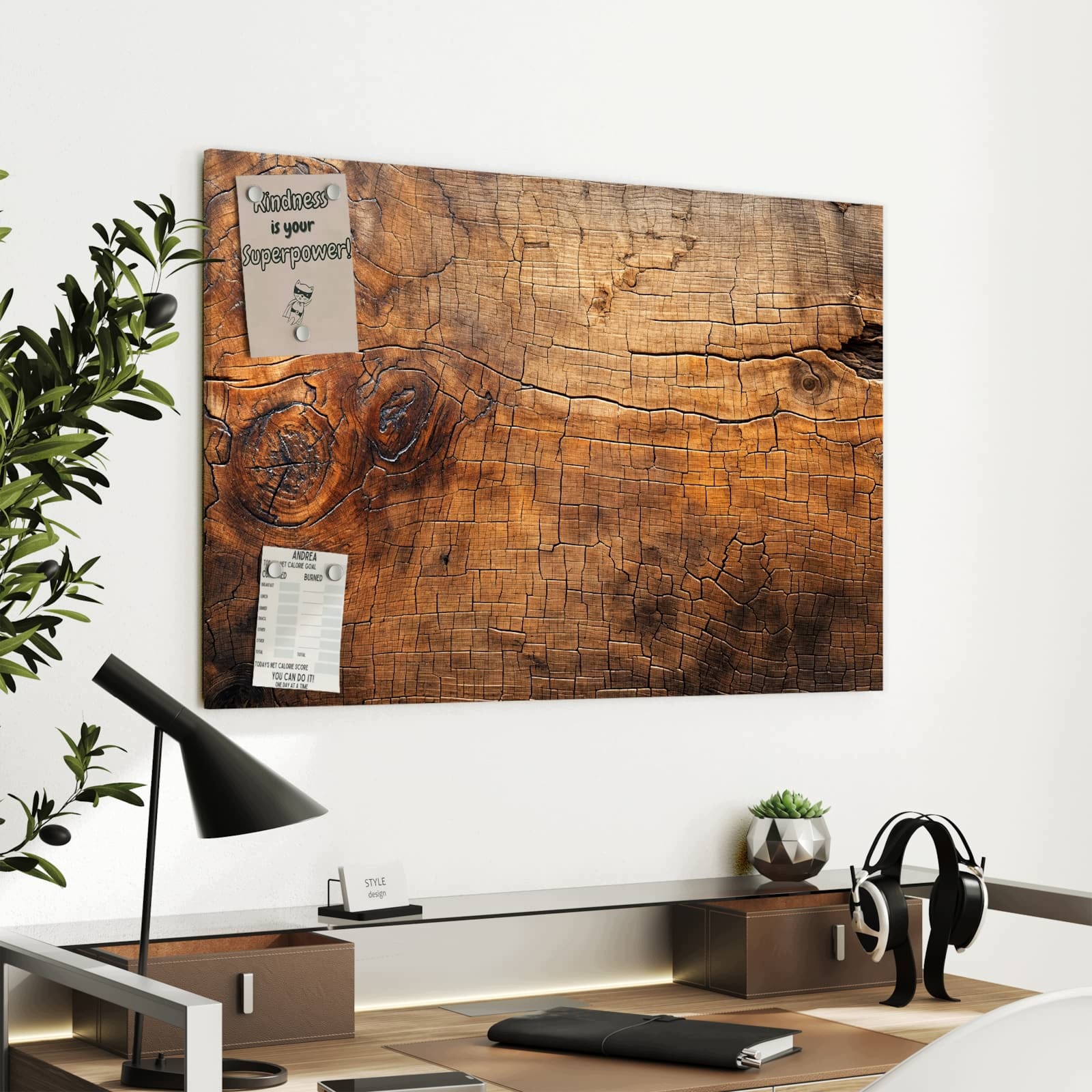 Magnetická tabule – obraz na zeď Vintage sloje dřeva | 90 × 60 cm