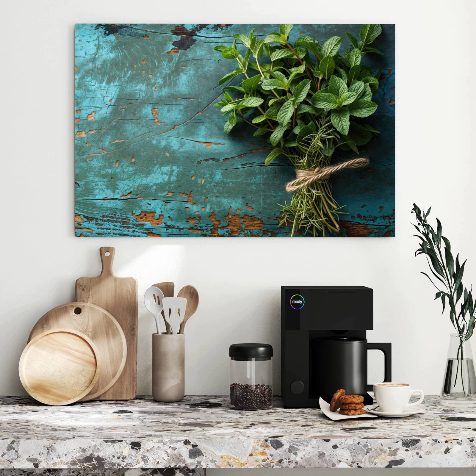 Magnetická tabule – obraz na zeď Staré nůžky na dřevě | 90 × 60 cm