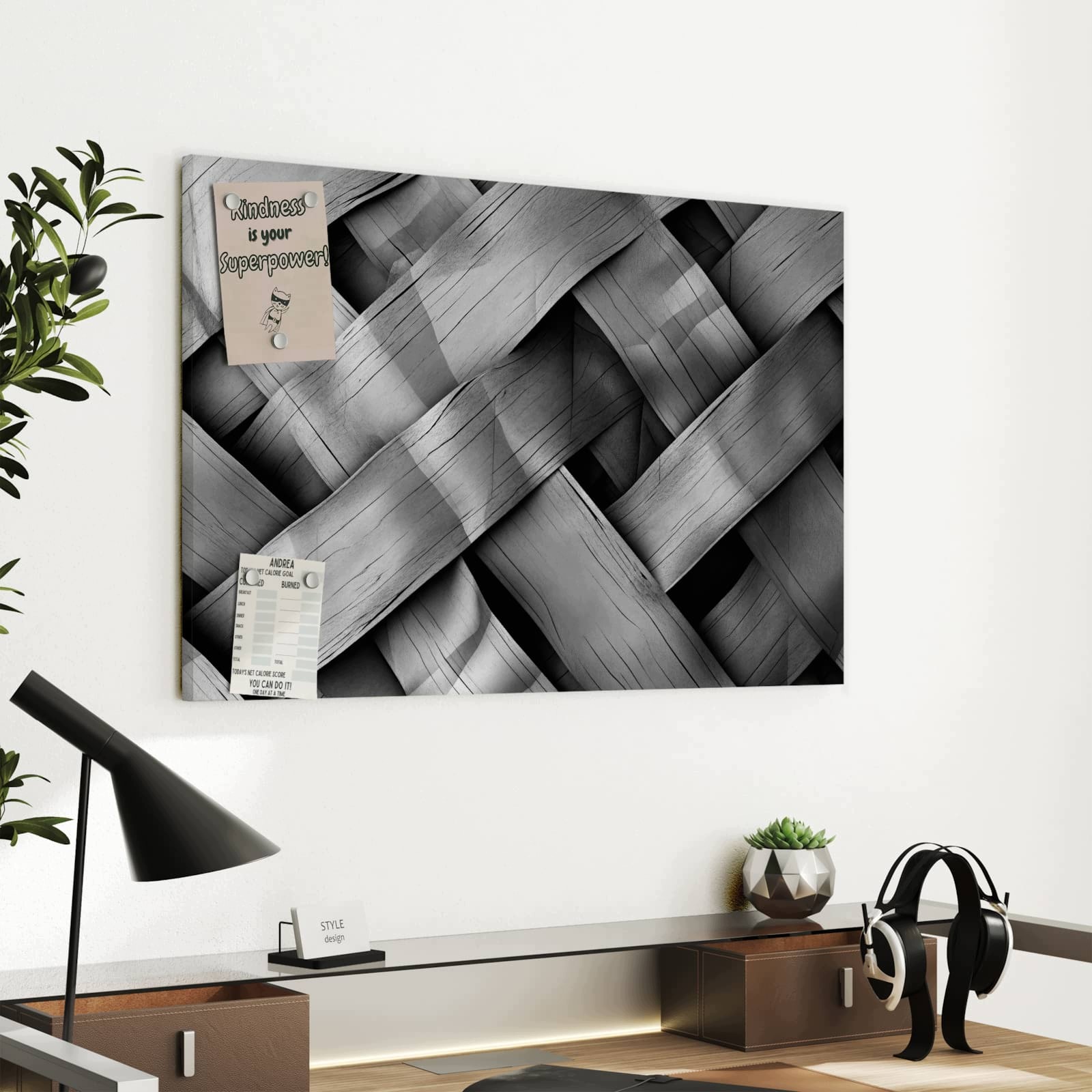 Magnetická tabule – obraz na zeď Pletené dřevo | 60 × 40 cm