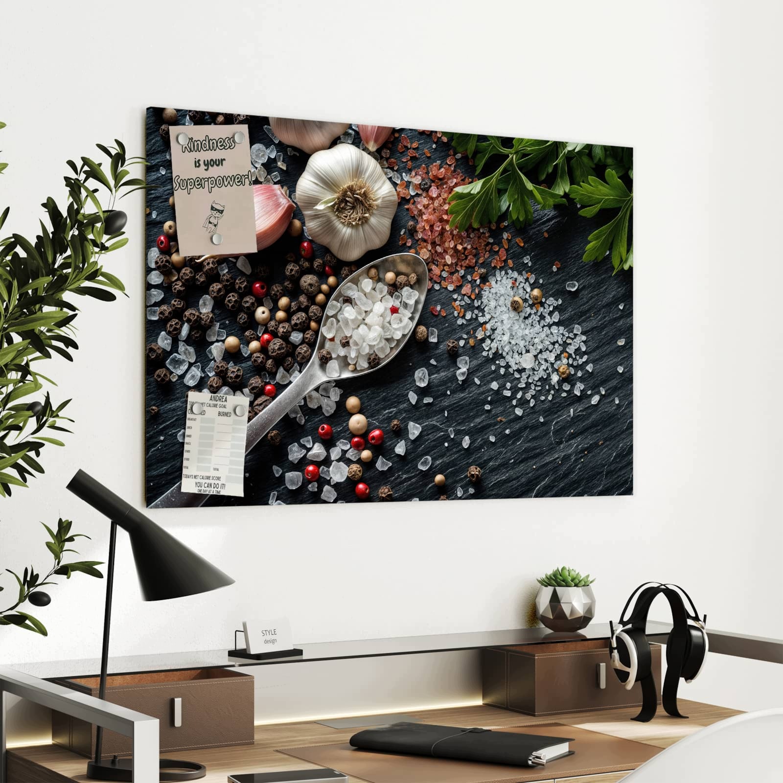 Magnetická tabule – obraz na zeď Kuchyňské ingredience – motiv 1 | 90 × 60 cm