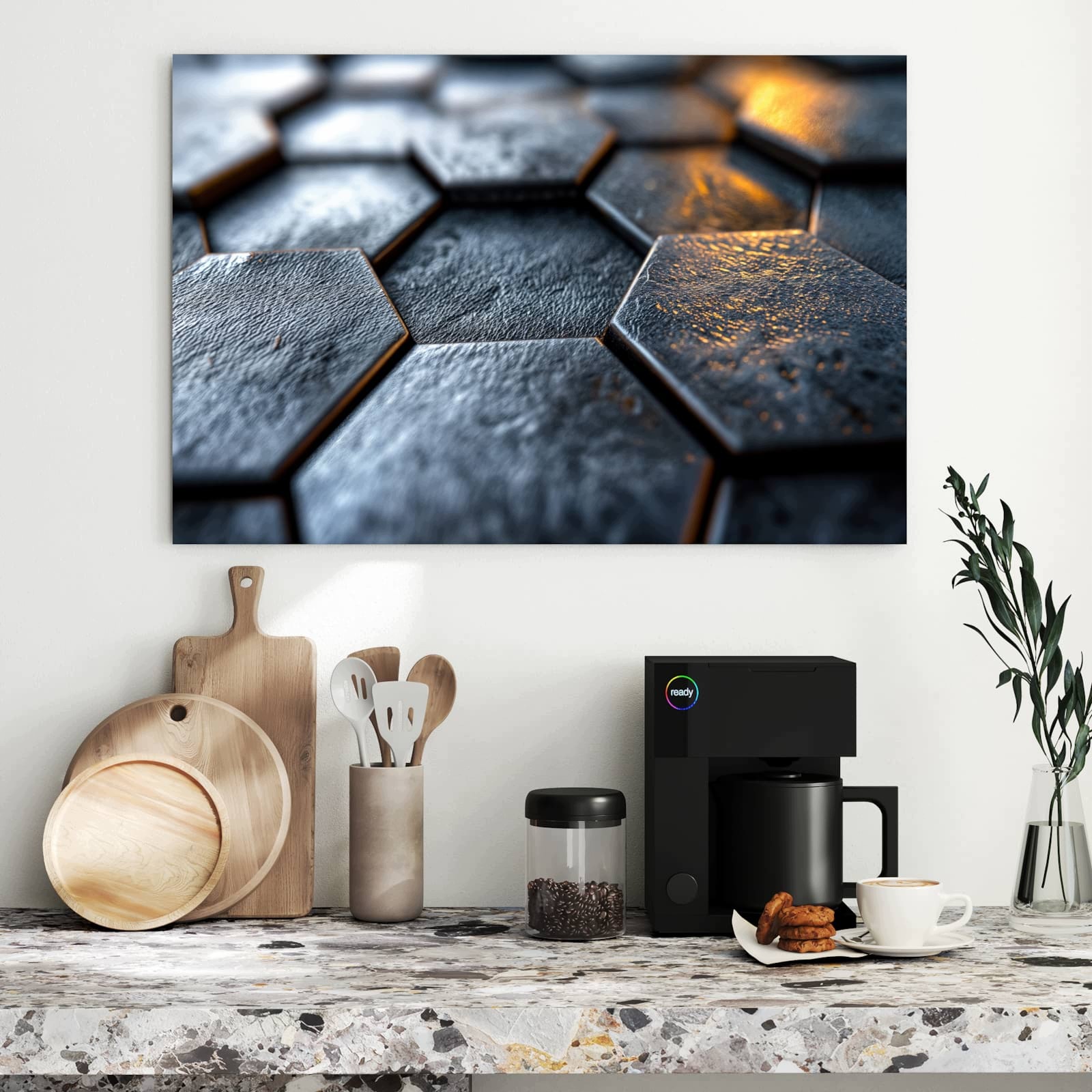 Magnetická tabule – obraz na zeď Šestiúhelník struktura dlaždic | 90 × 60 cm