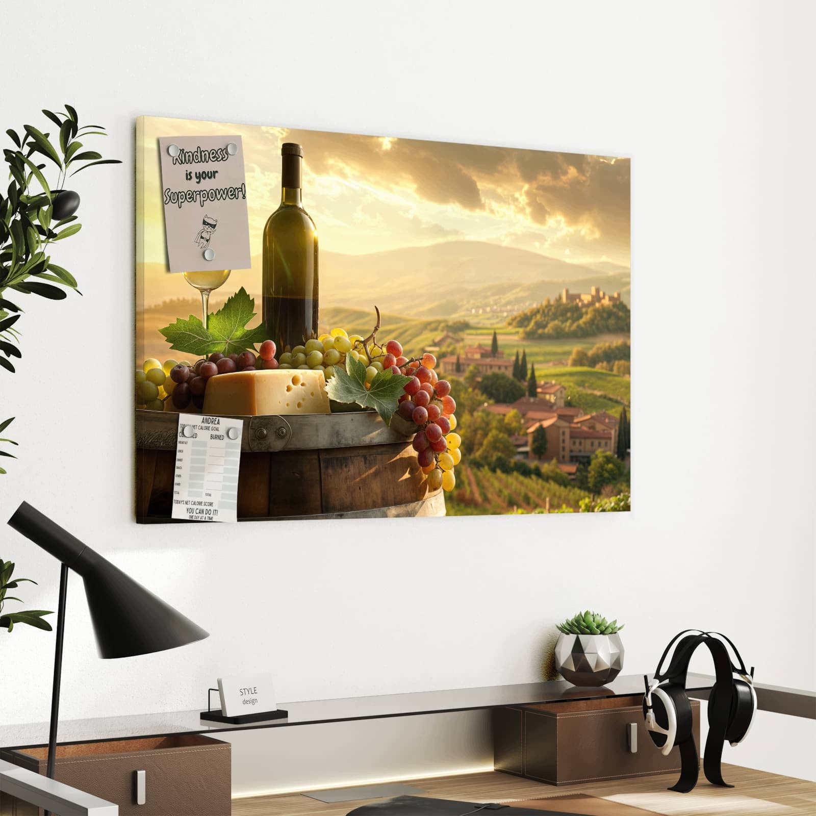 Magnetická tabule – obraz na zeď Idylická vinařská krajina | 60 × 40 cm