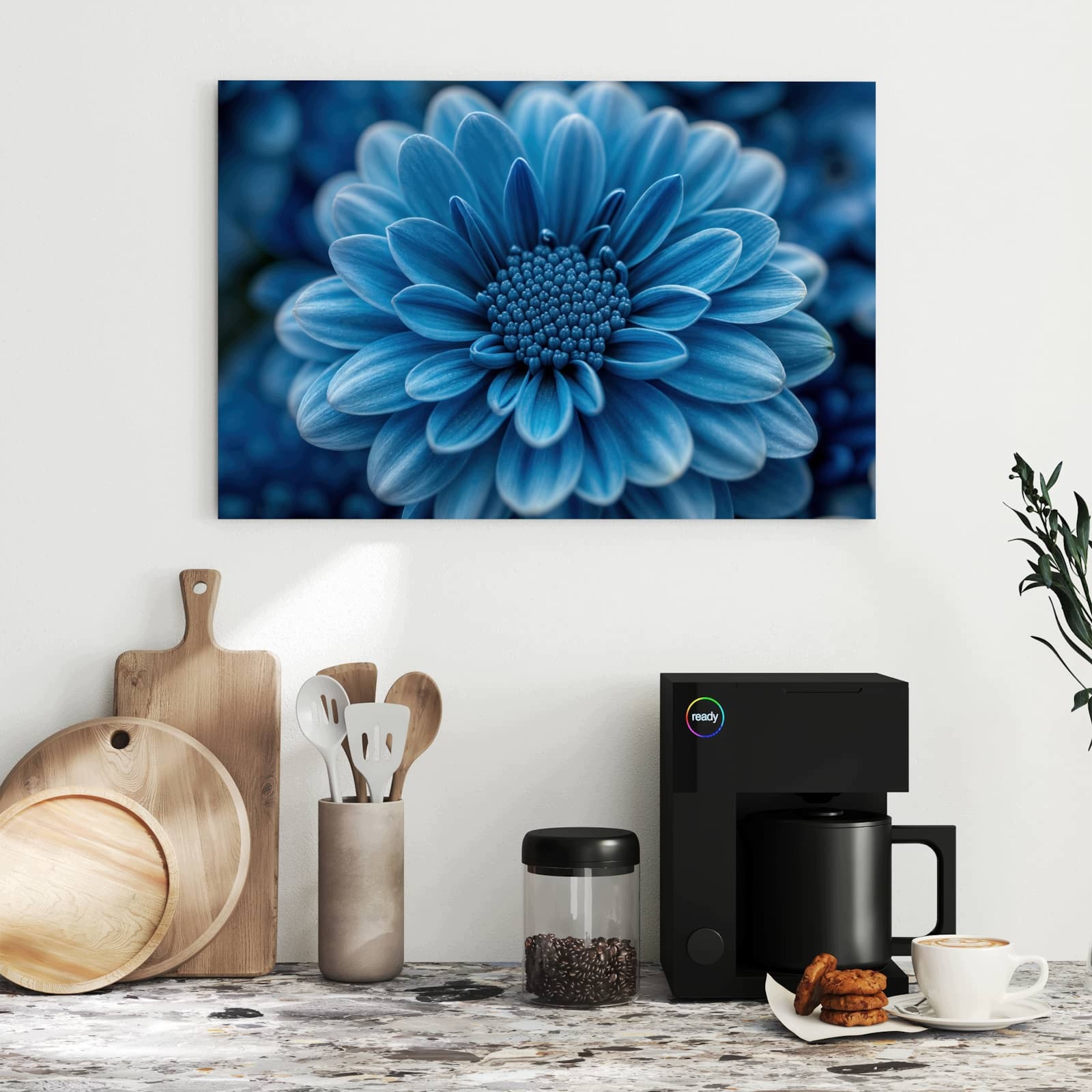 Magnetická tabule – obraz na zeď Modrá květina | 60 × 40 cm