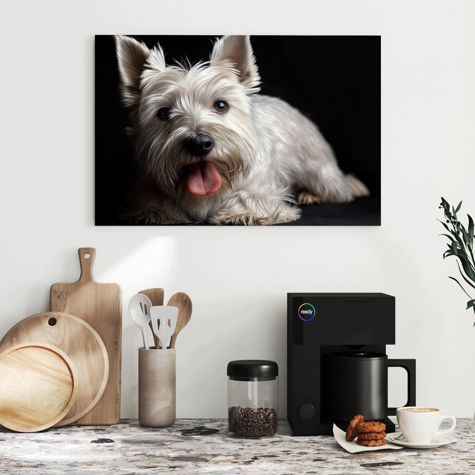 Magnetická tabule – obraz na zeď Bílý pes | 60 × 40 cm