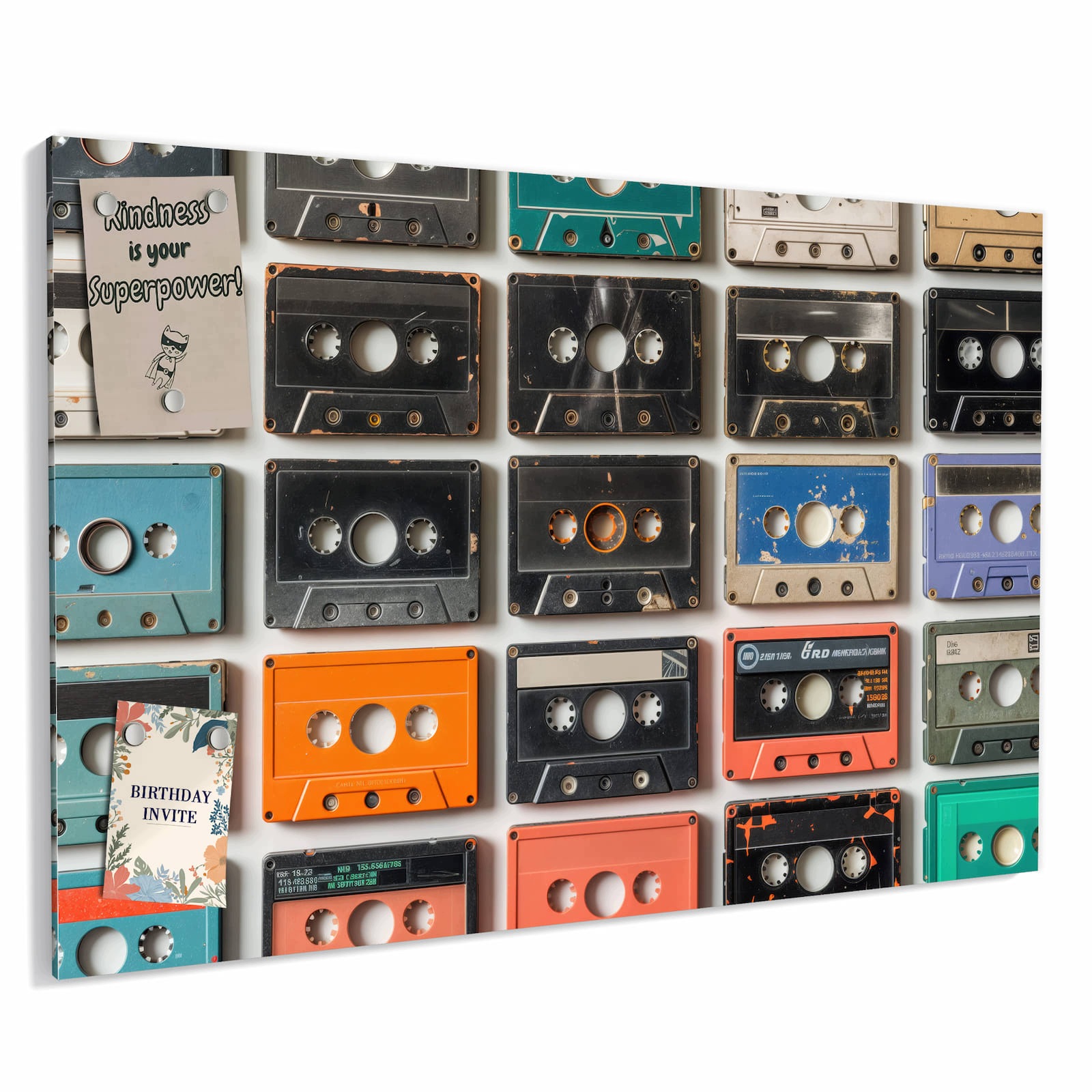 Magnetická tabule – obraz na zeď Vintage kasety plakát | 60 × 40 cm