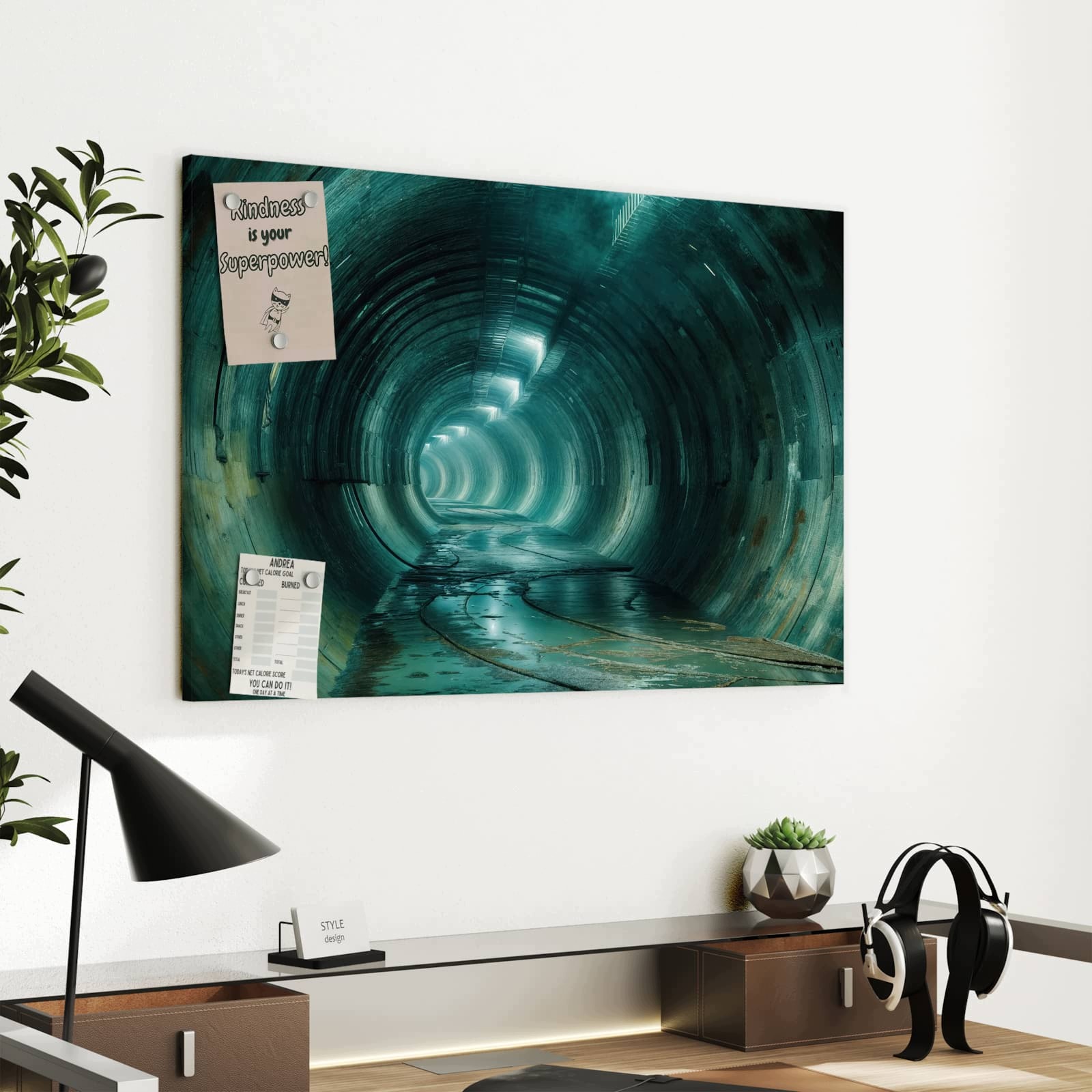 Magnetická tabule – obraz na zeď Opuštěný tunel | 60 × 40 cm