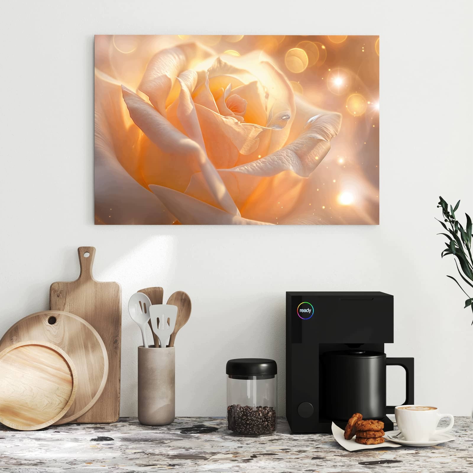 Magnetická tabule – obraz na zeď Zářící květina | 60 × 40 cm