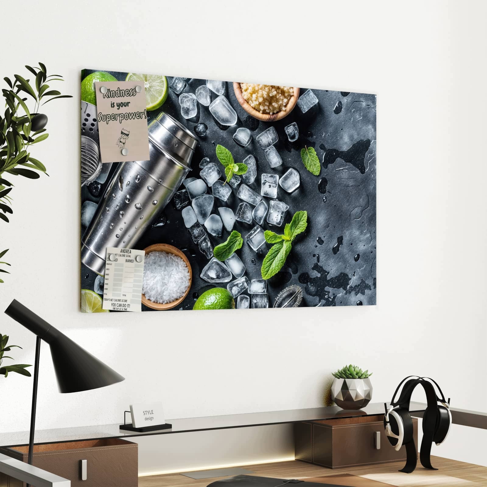 Magnetická tabule – obraz na zeď Ingredience na koktejl | 60 × 40 cm