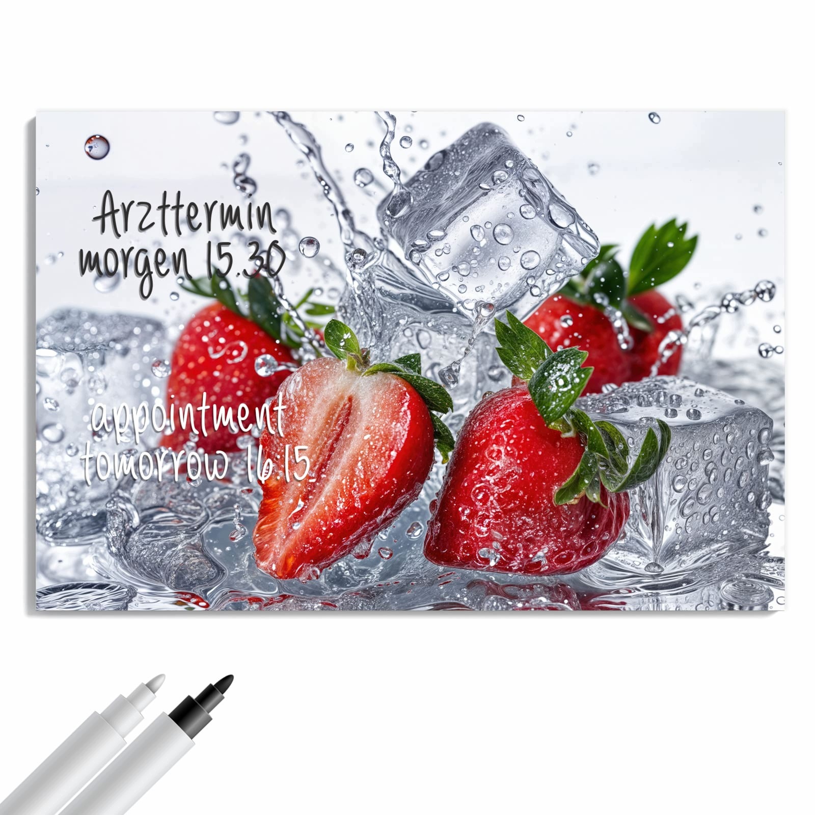 Magnetická tabule – obraz na zeď Jahody ve vodě | 60 × 40 cm