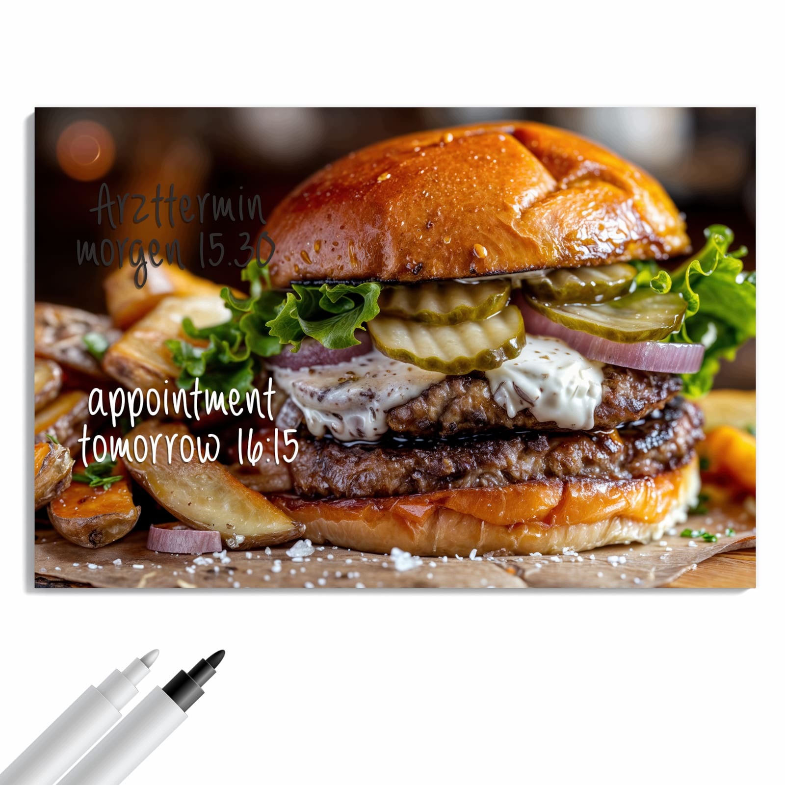 Magnetická tabule – obraz na zeď Burger hranolky | 60 × 40 cm