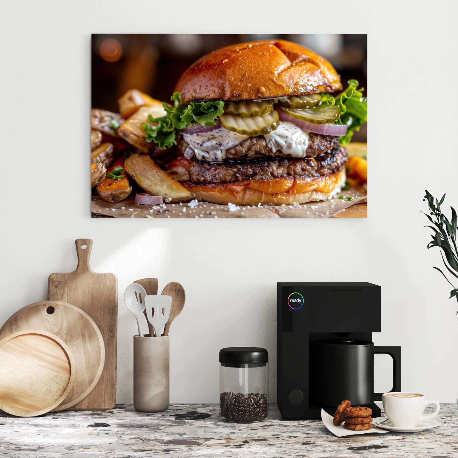 Magnetická tabule – obraz na zeď Burger hranolky | 60 × 40 cm