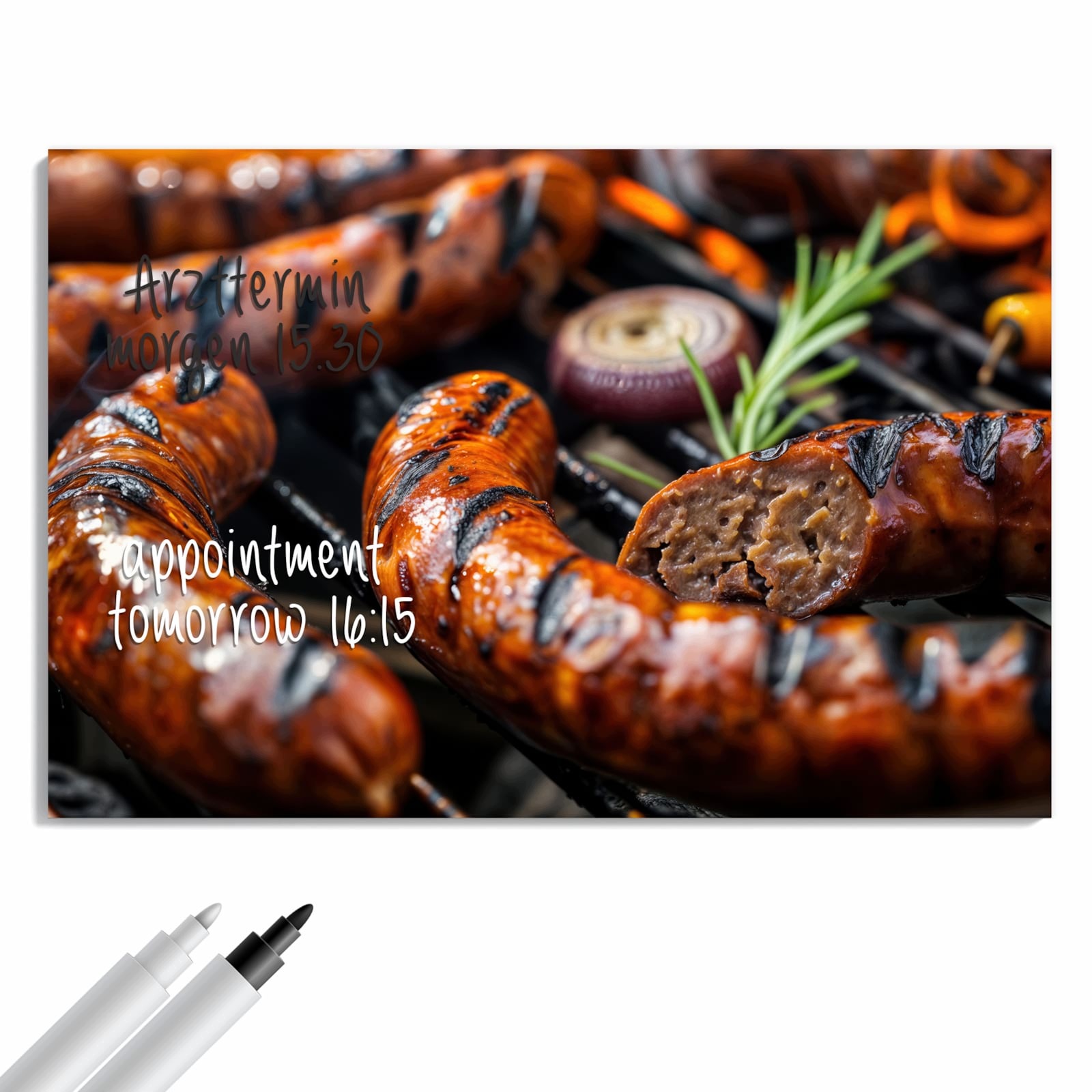 Magnetická tabule – obraz na zeď Grilovaná klobása BBQ | 90 × 60 cm