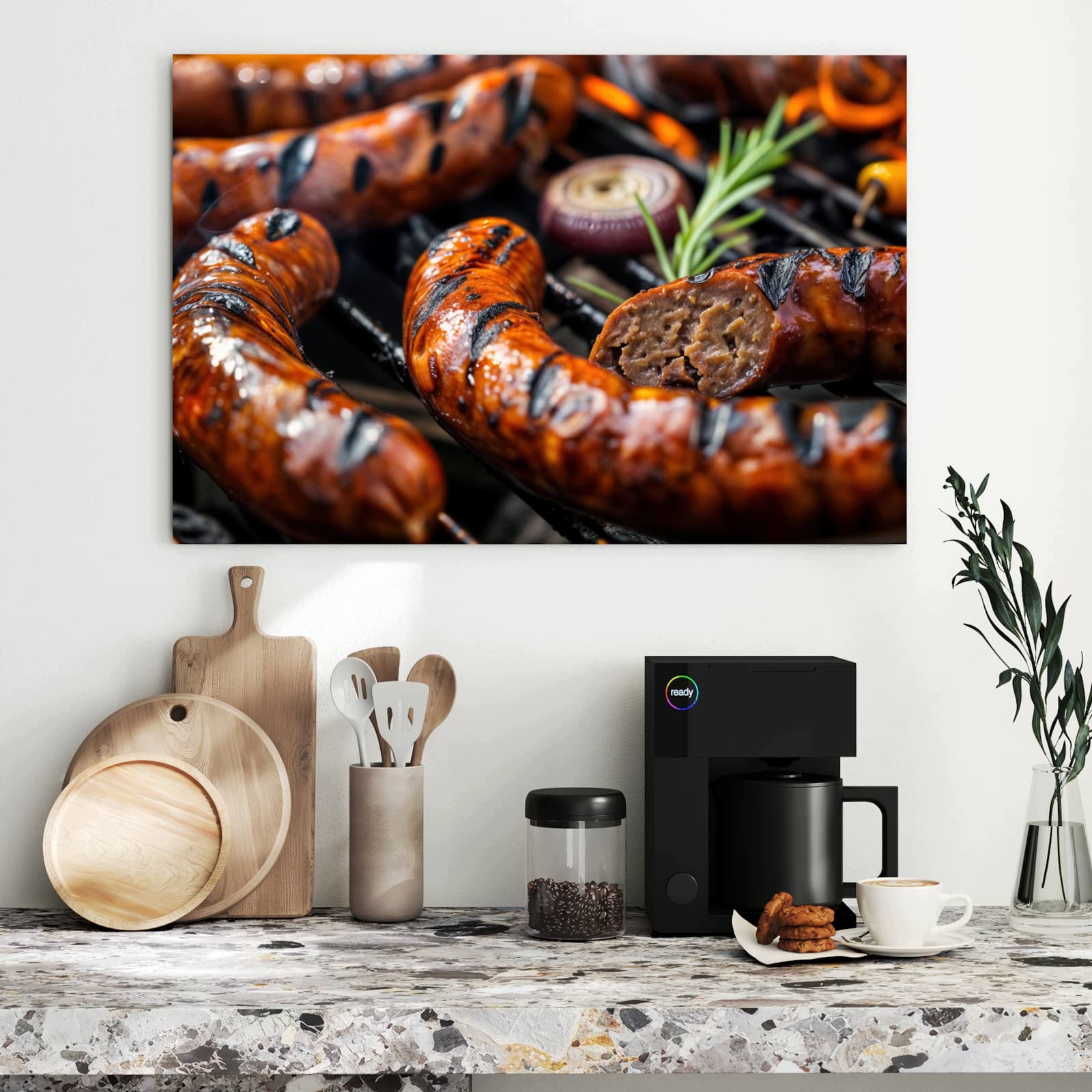 Magnetická tabule – obraz na zeď Grilovaná klobása BBQ | 90 × 60 cm