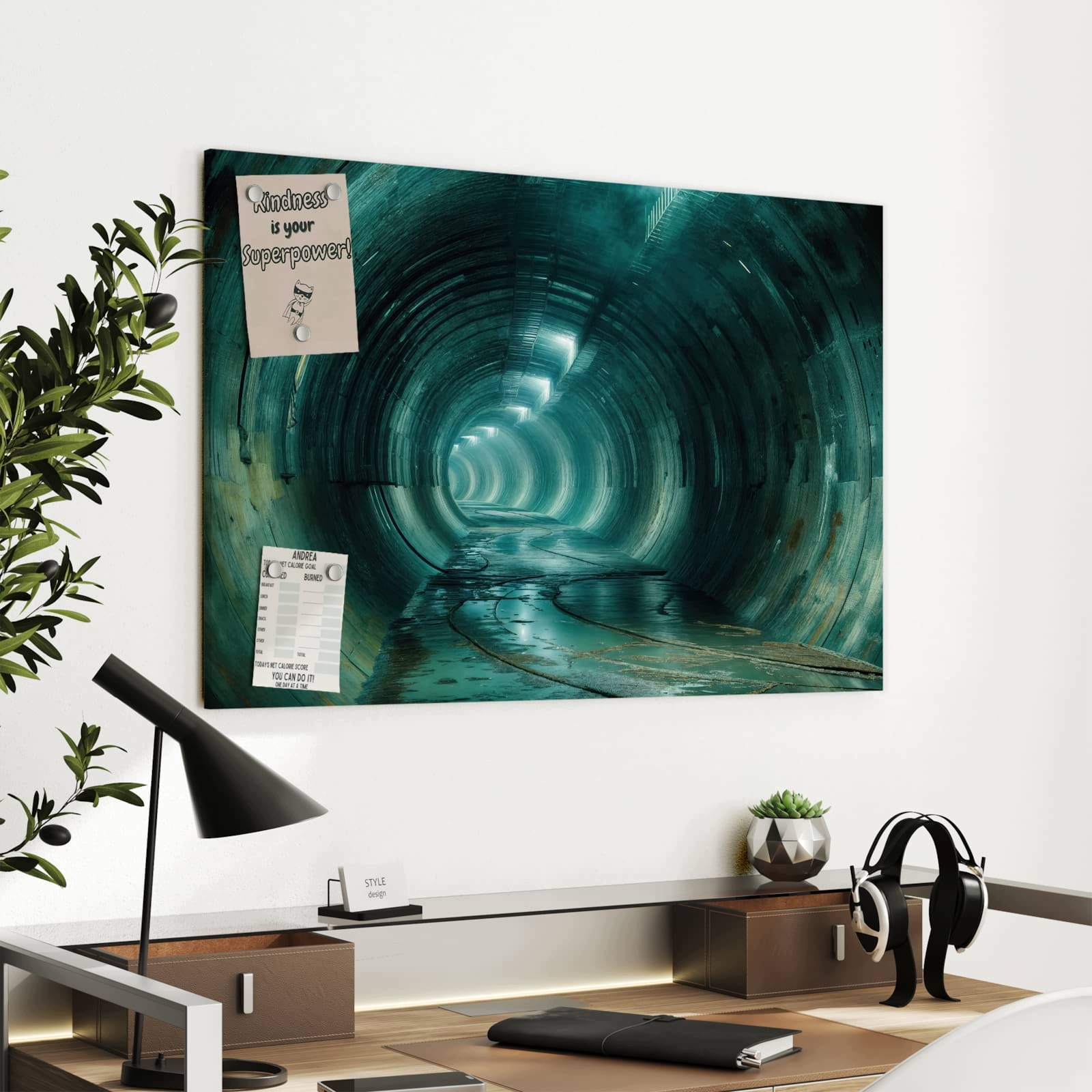 Magnetická tabule – obraz na zeď Opuštěný tunel | 90 × 60 cm