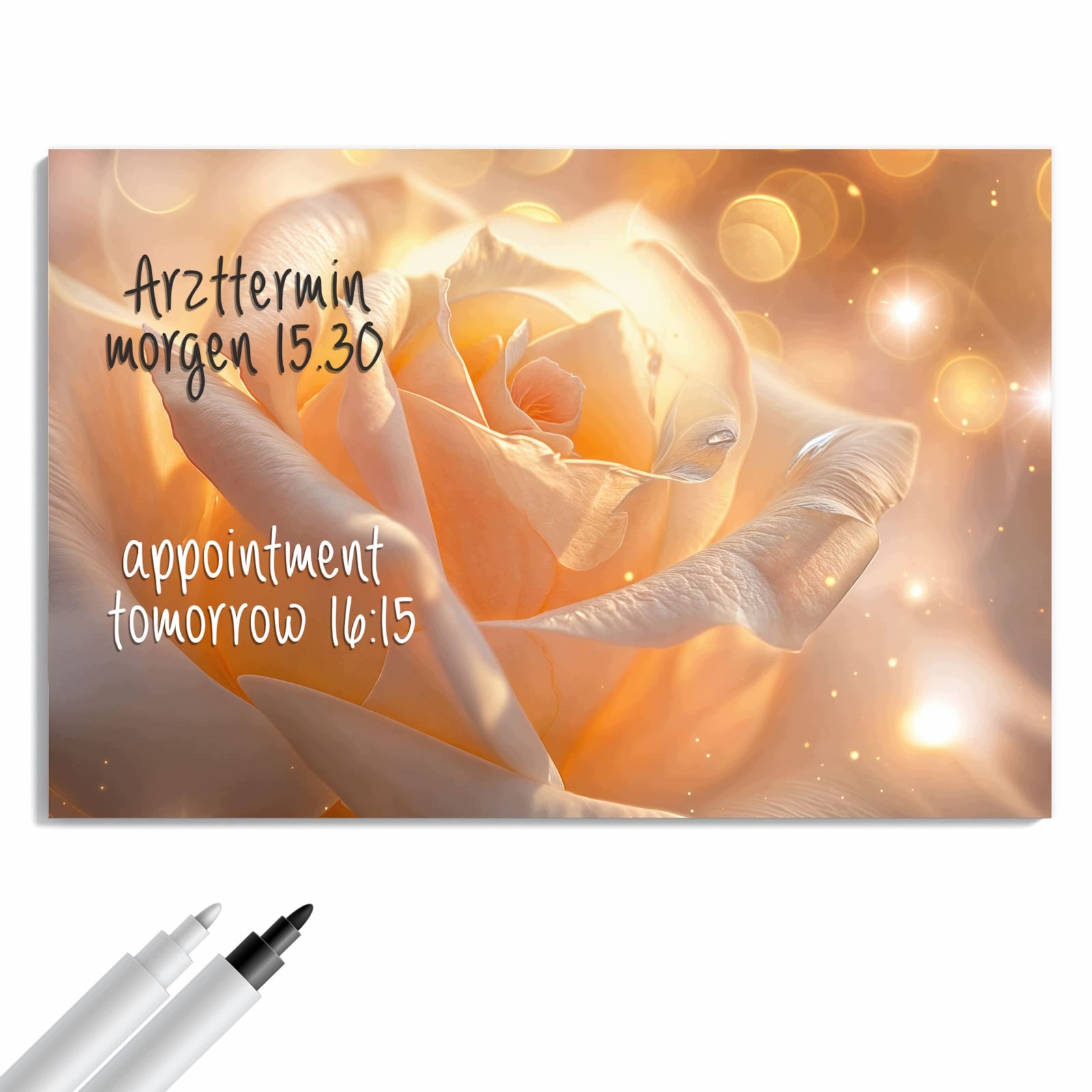 Magnetická tabule – obraz na zeď Zářící květina | 90 × 60 cm