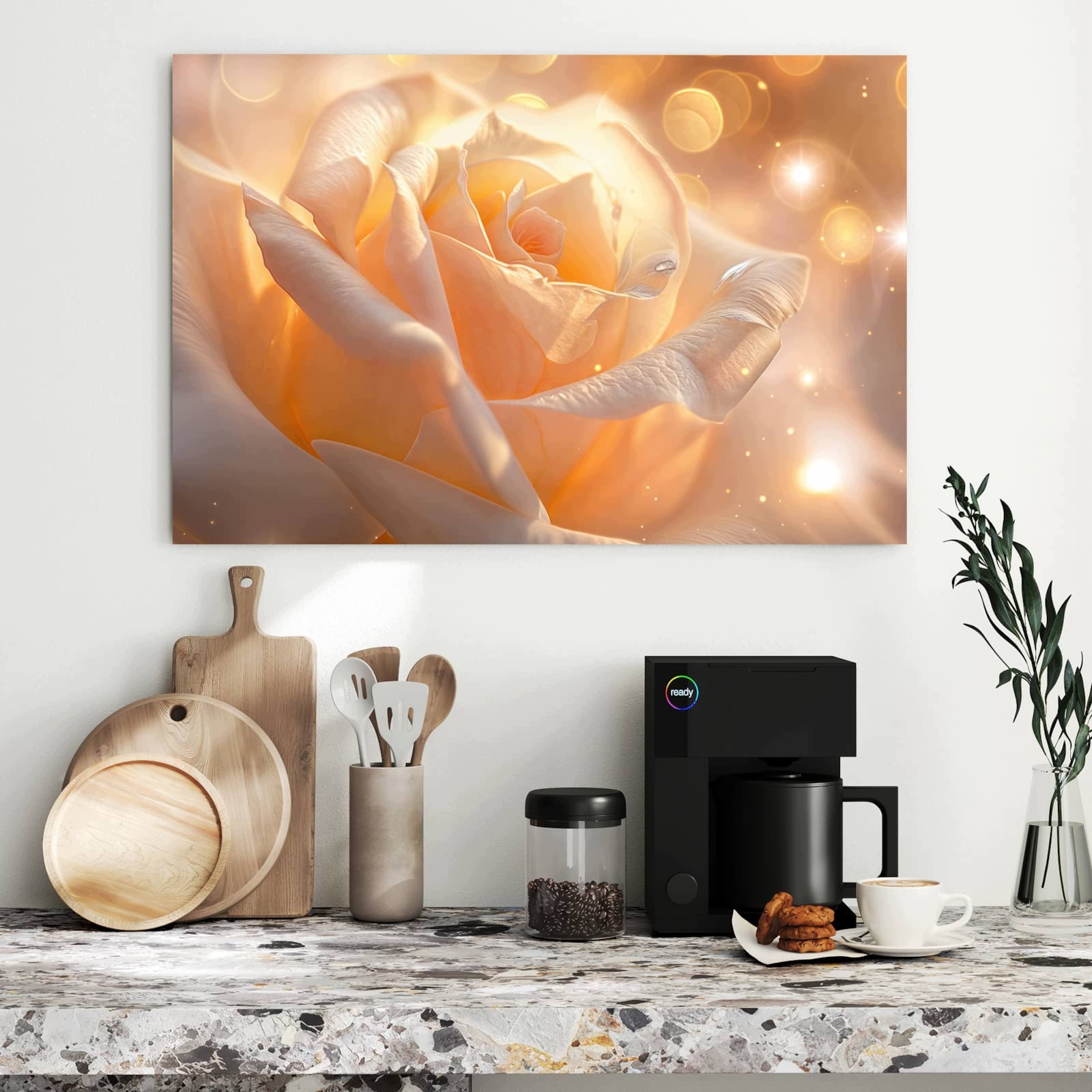 Magnetická tabule – obraz na zeď Zářící květina | 90 × 60 cm