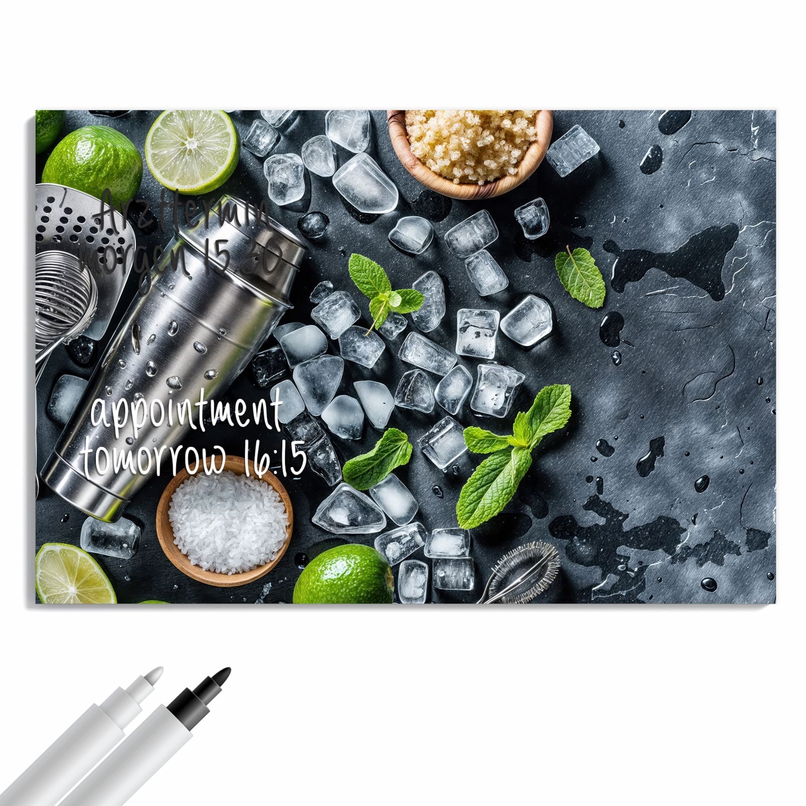 Magnetická tabule – obraz na zeď Ingredience na koktejl | 90 × 60 cm