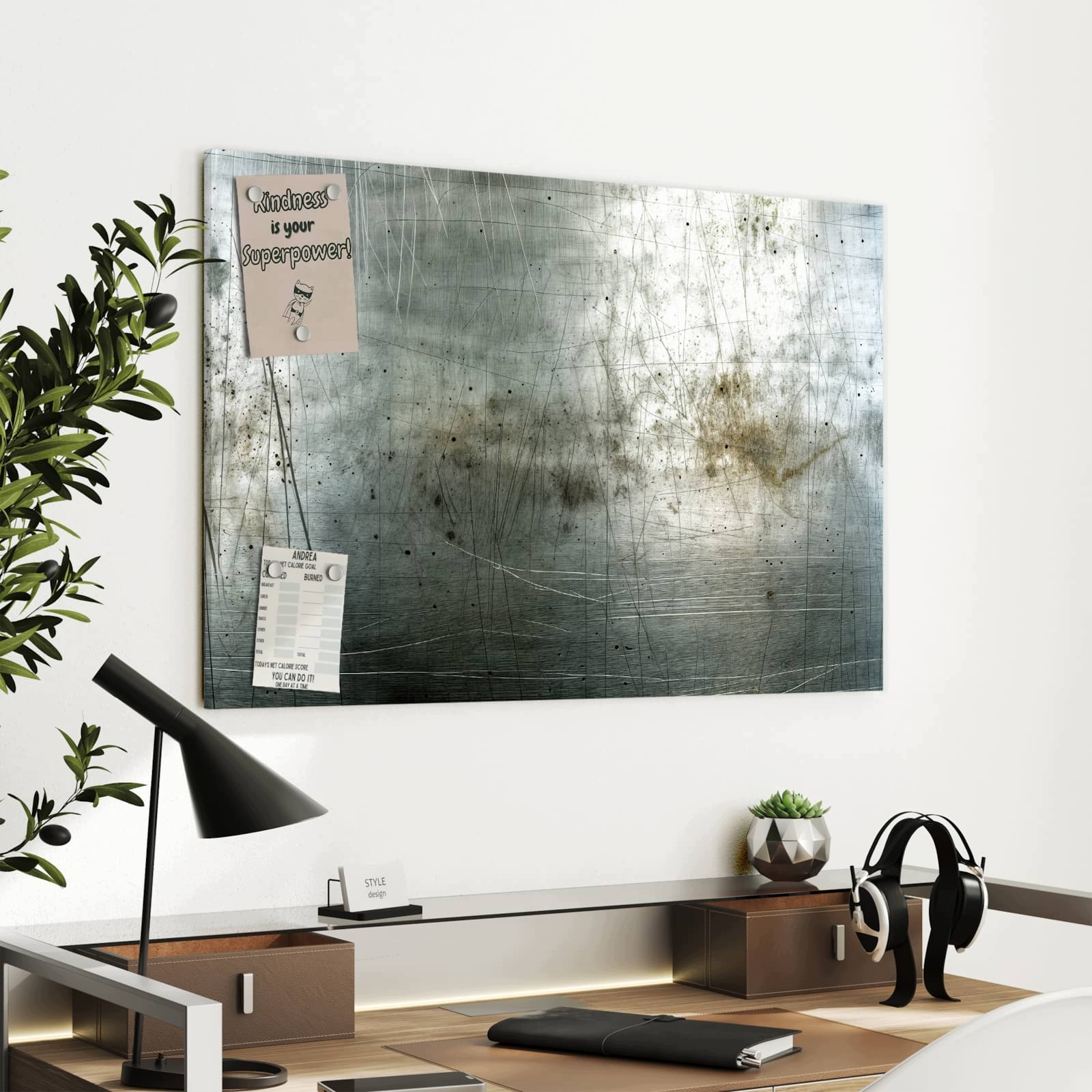 Magnetická tabule – obraz na zeď Opotřebovaný kov | 90 × 60 cm