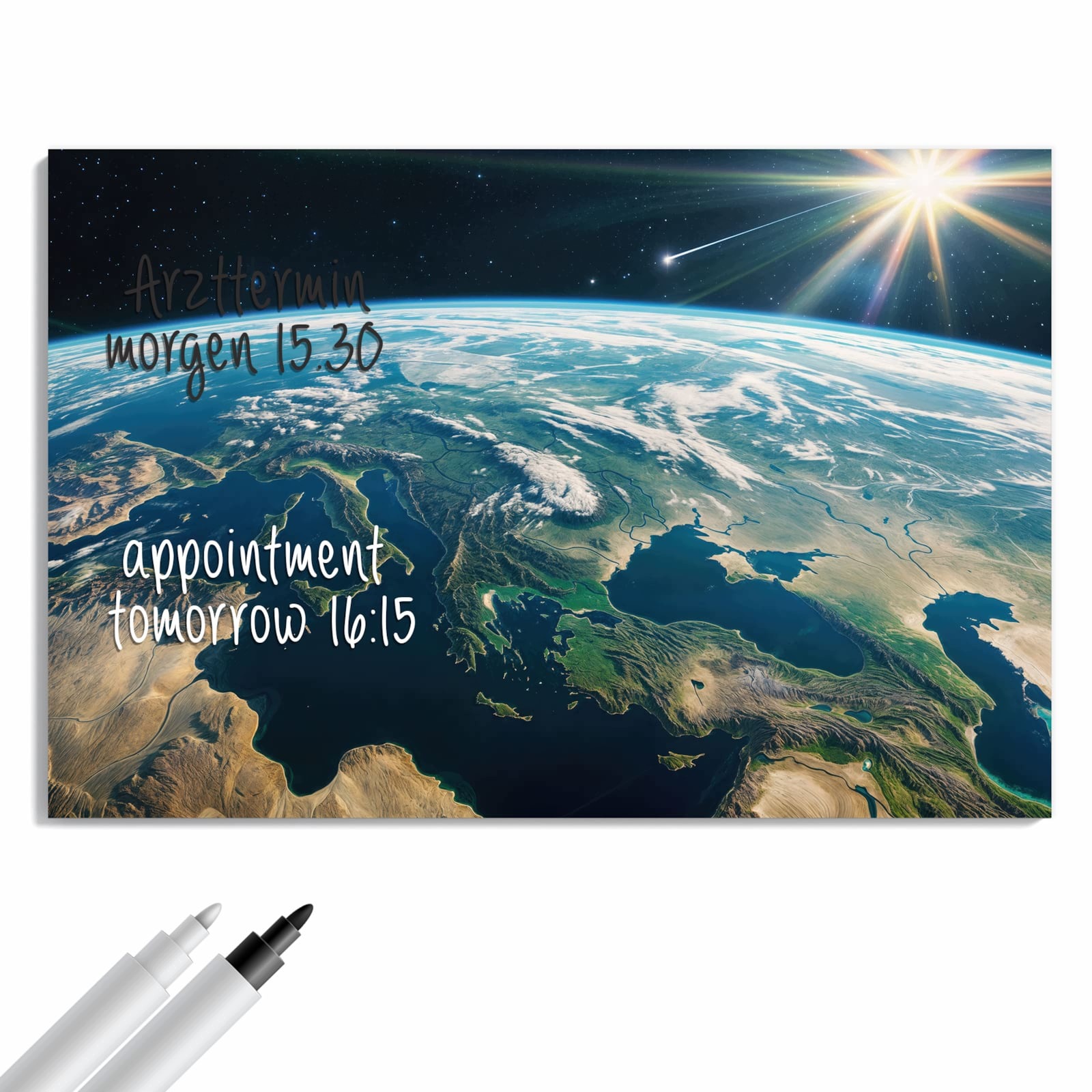 Magnetická tabule – obraz na zeď Pohled na Zemi | 60 × 40 cm