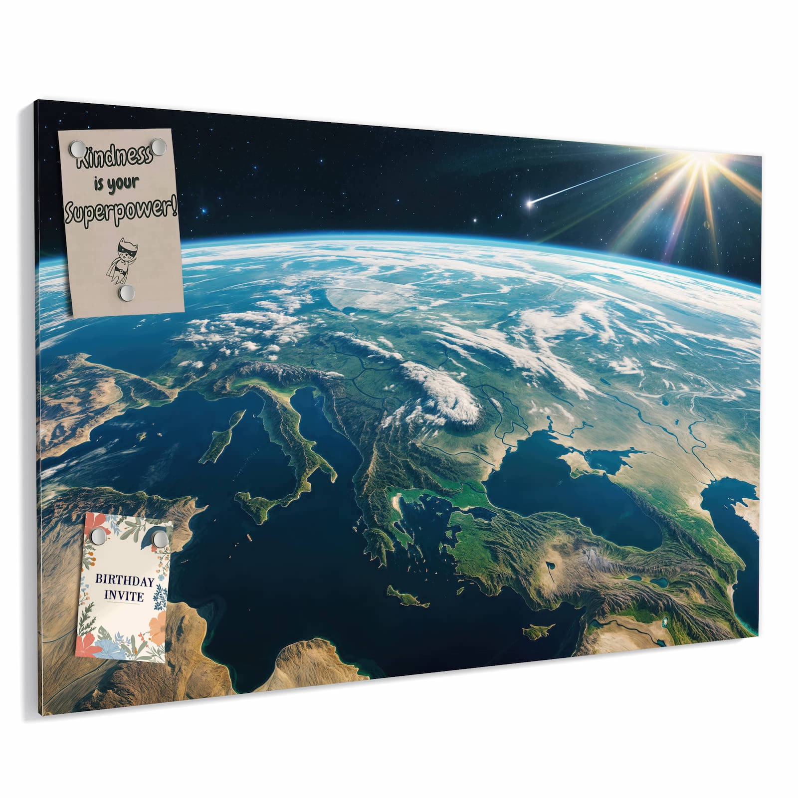 Magnetická tabule – obraz na zeď Pohled na Zemi | 60 × 40 cm