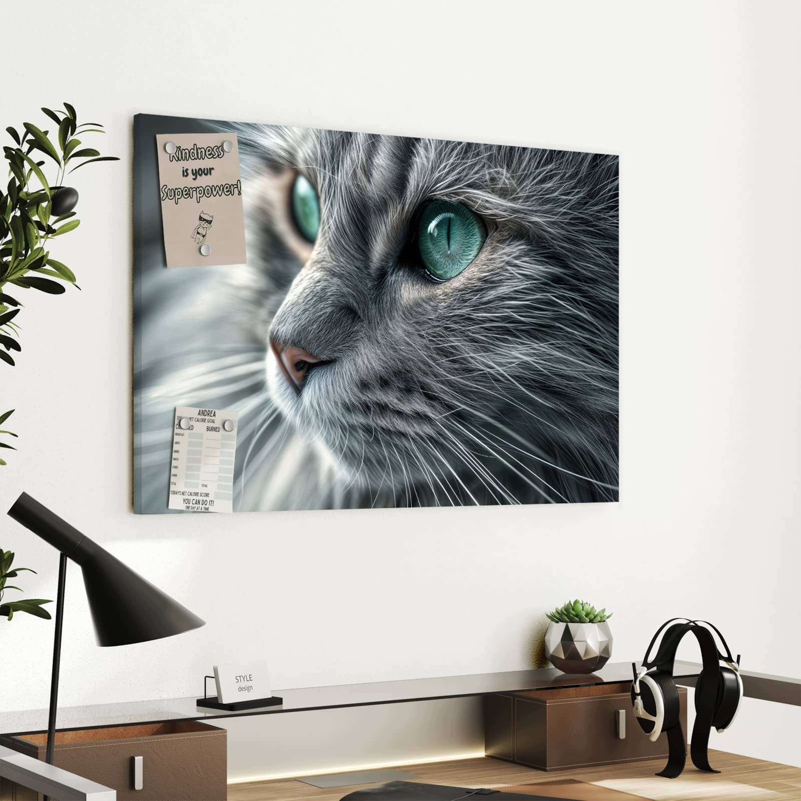 Magnetická tabule – obraz na zeď Kočka detail | 60 × 40 cm
