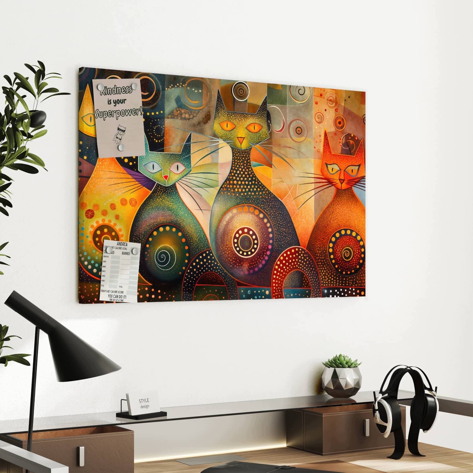 Magnetická tabule – obraz na zeď Kočičí umělecké dílo | 60 × 40 cm