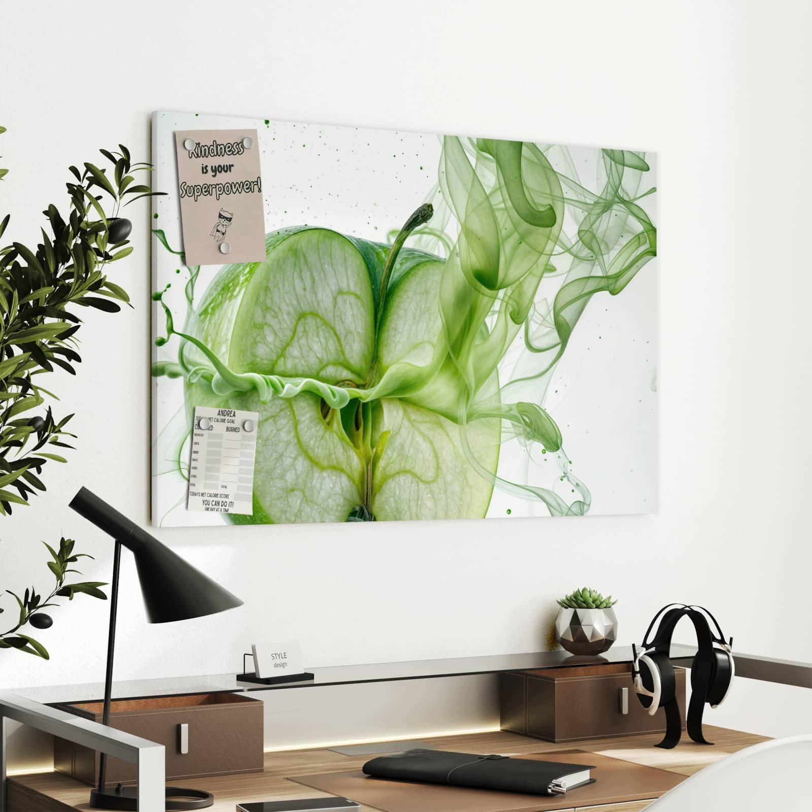 Magnetická tabule – obraz na zeď Rozkrojené jablko | 90 × 60 cm