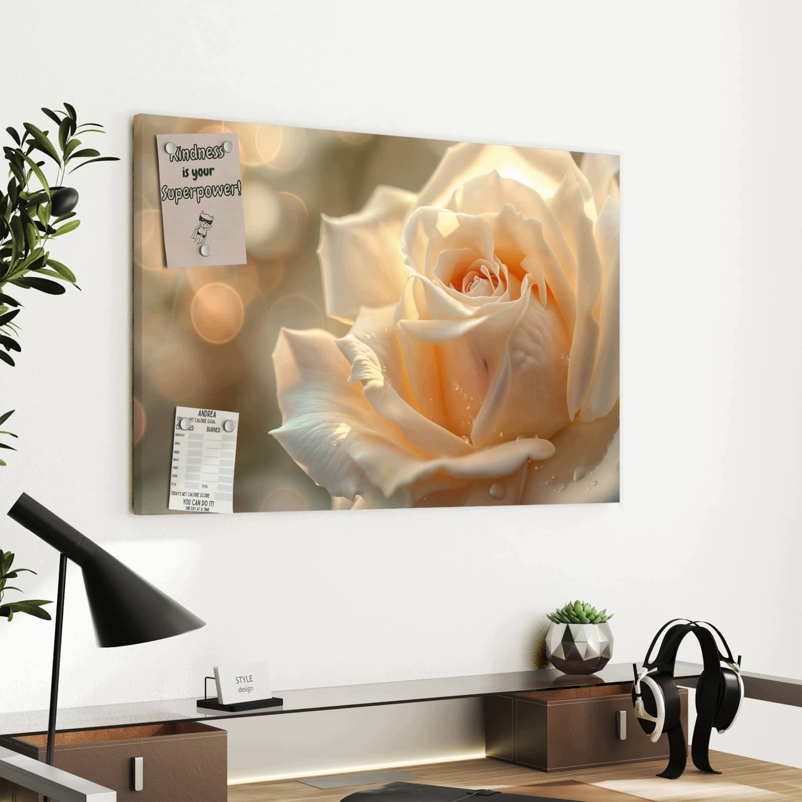 Magnetická tabule – obraz na zeď Elegantní růže – motiv 1 | 60 × 40 cm